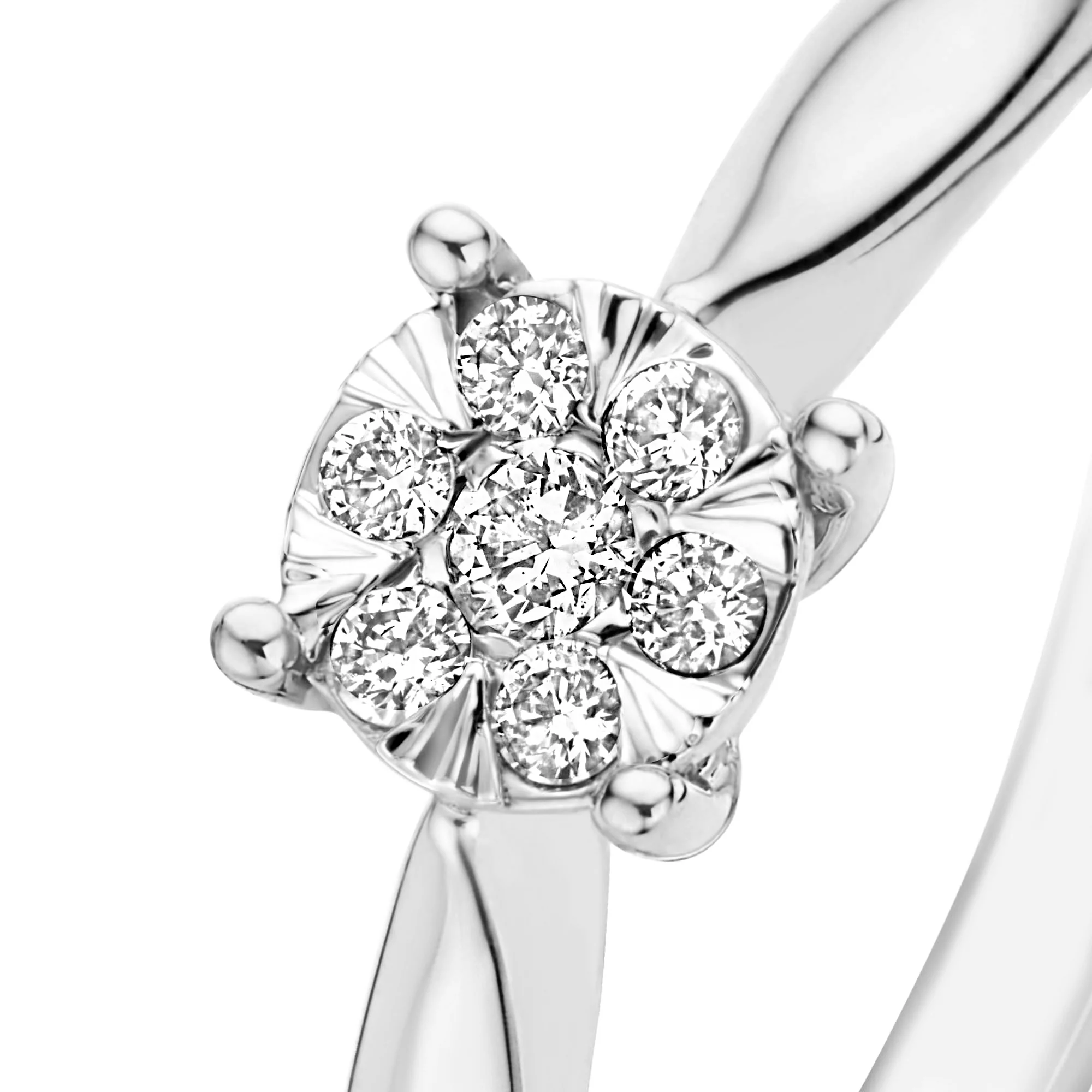 De la Paix Hanaé 14 karat white gold ring with diamond 0.14 carat - Image 6