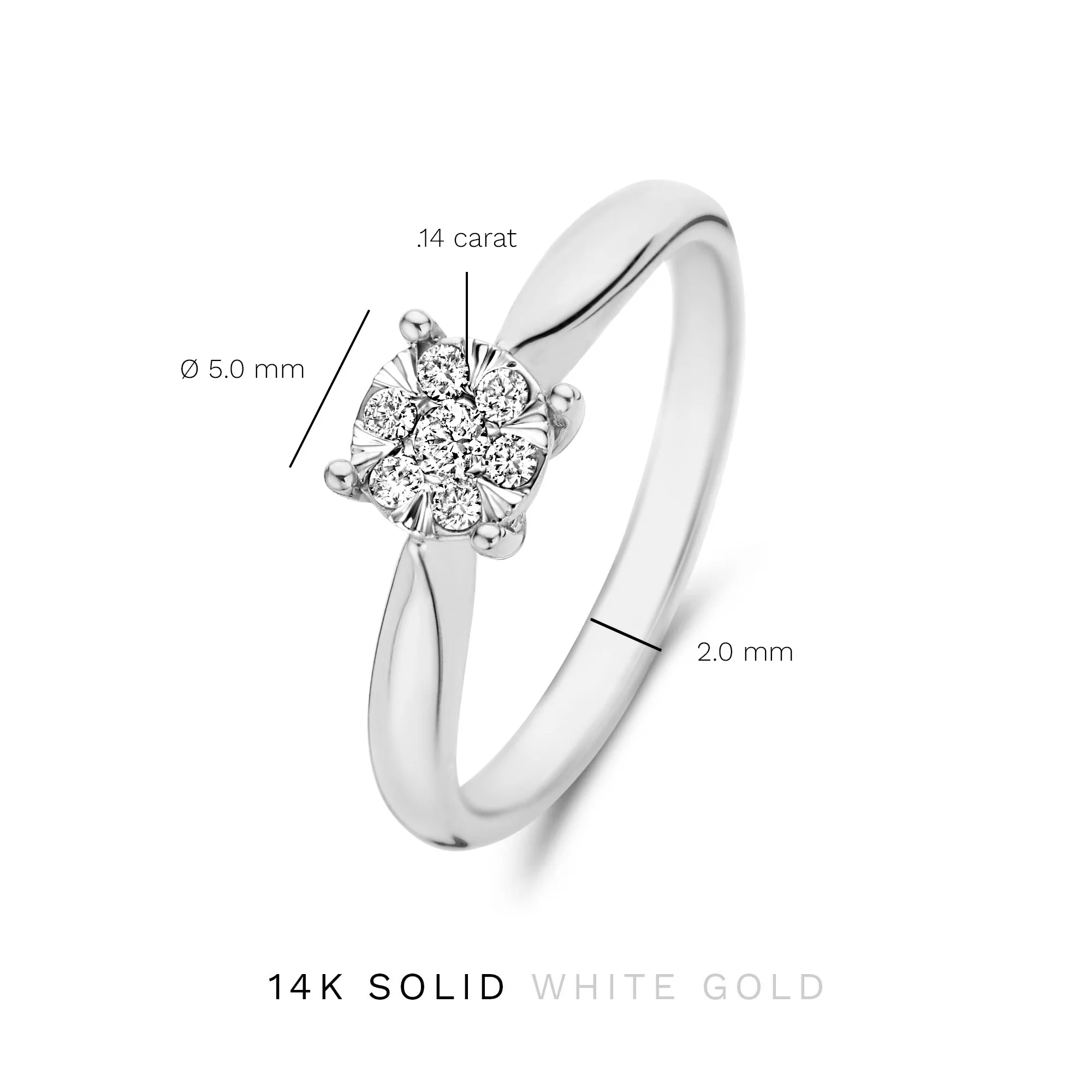 De la Paix Hanaé 14 karat white gold ring with diamond 0.14 carat - Image 7