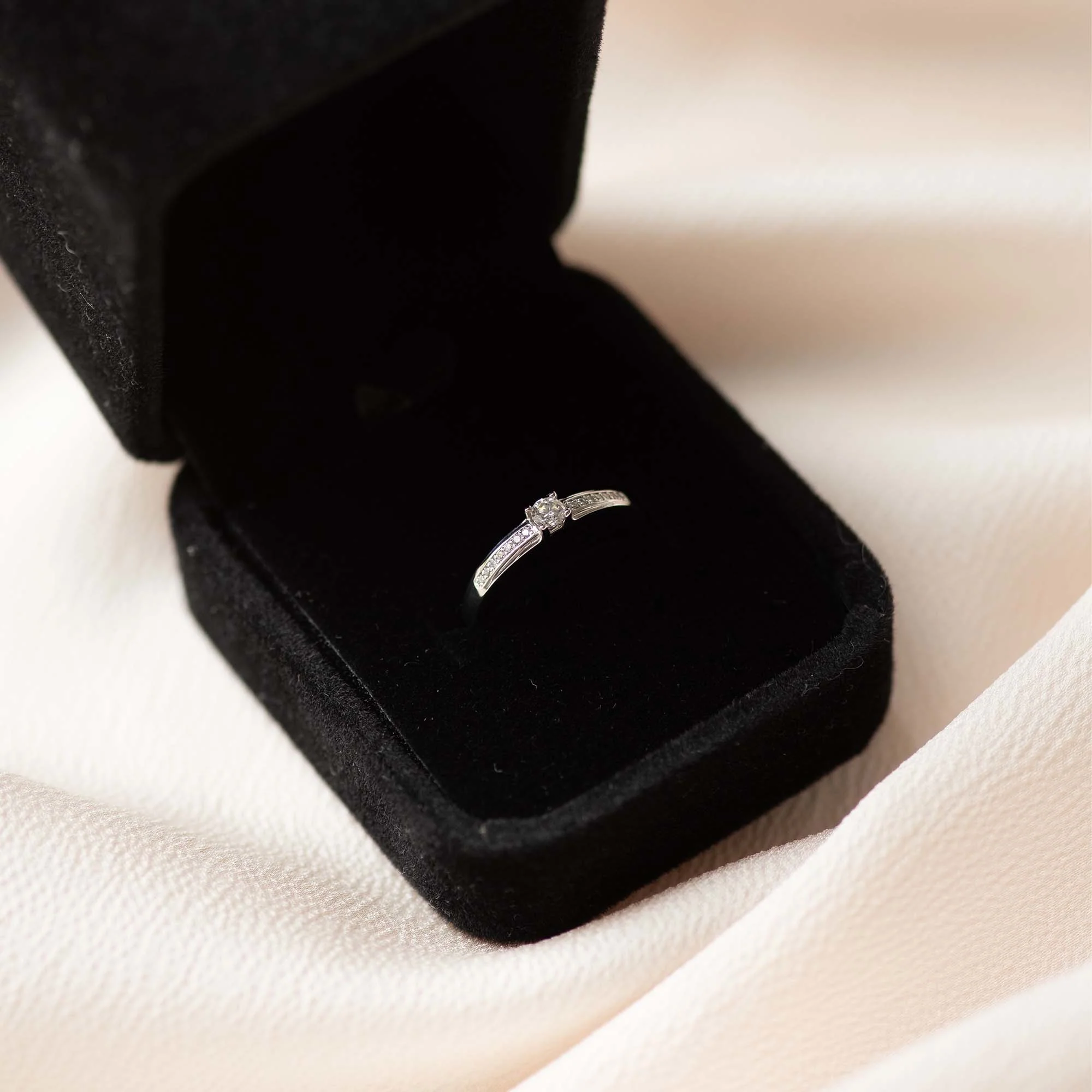 De la Paix Madeline 14 karat white gold ring with diamond 0.20 carat - Image 9