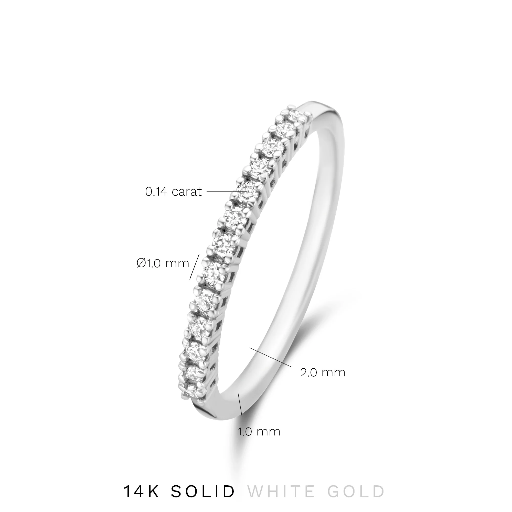 De la Paix Madeline 14 karat white gold ring with diamond 0.14 carat - Image 7