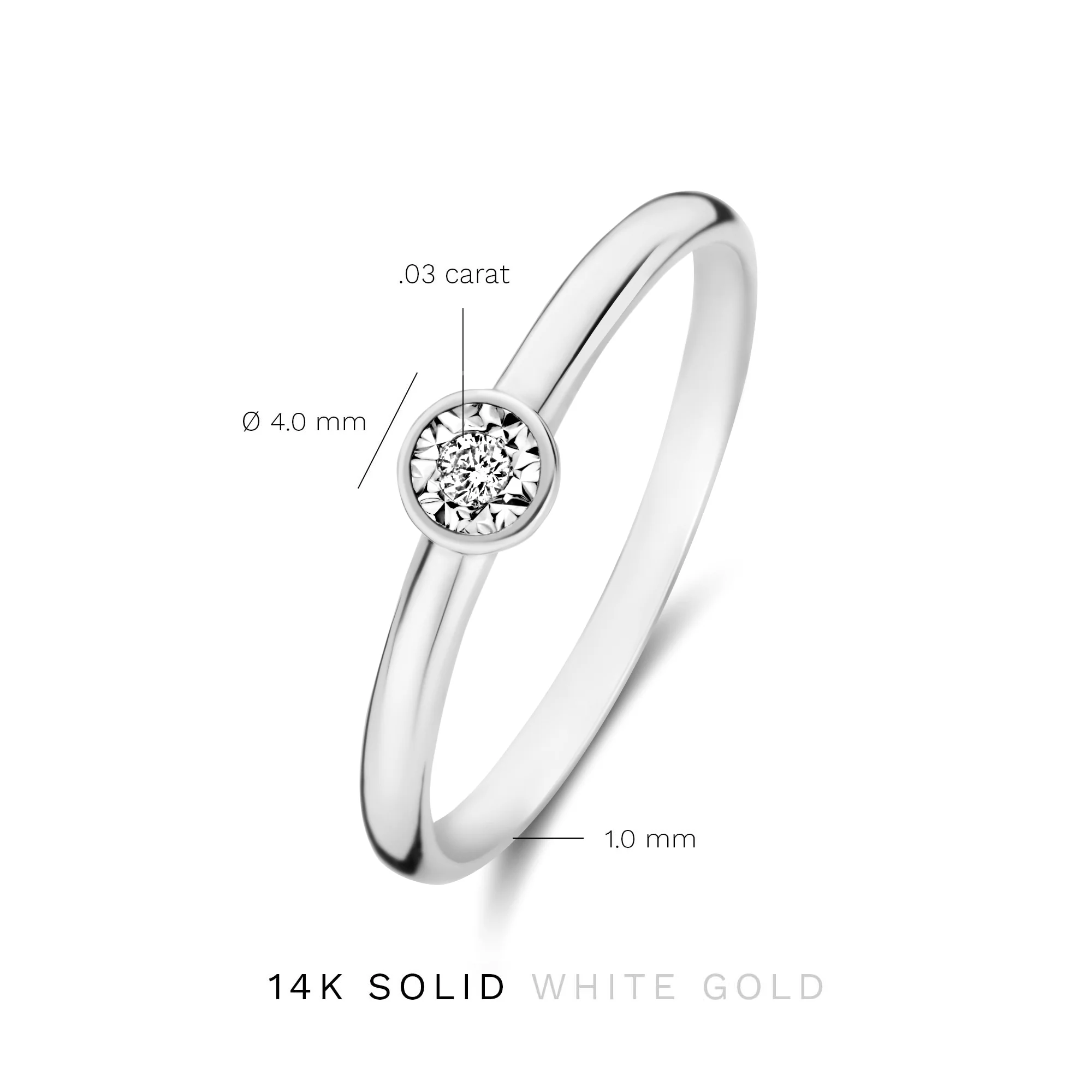 De la Paix Inaya 14 karat white gold ring with diamond 0.03 carat - Image 7