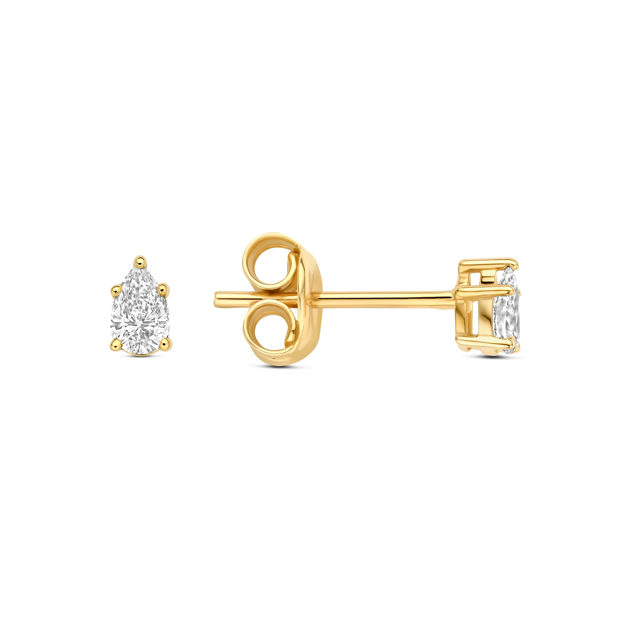 De la Paix Eloise 14 karat gold ear stud with diamond 0.2 carat - Image 6
