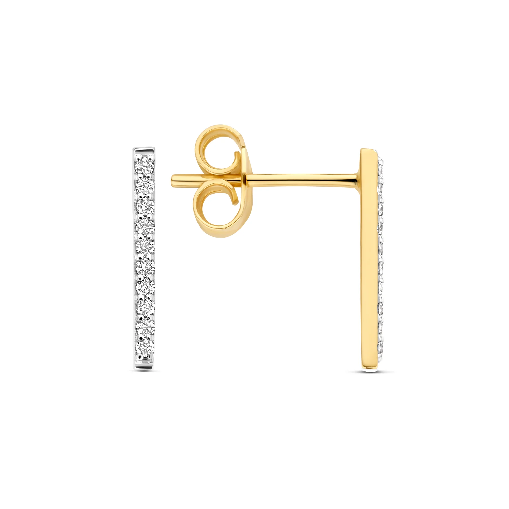 De la Paix Flavie 14 karat gold ear stud with diamond 0.11 carat - Image 6