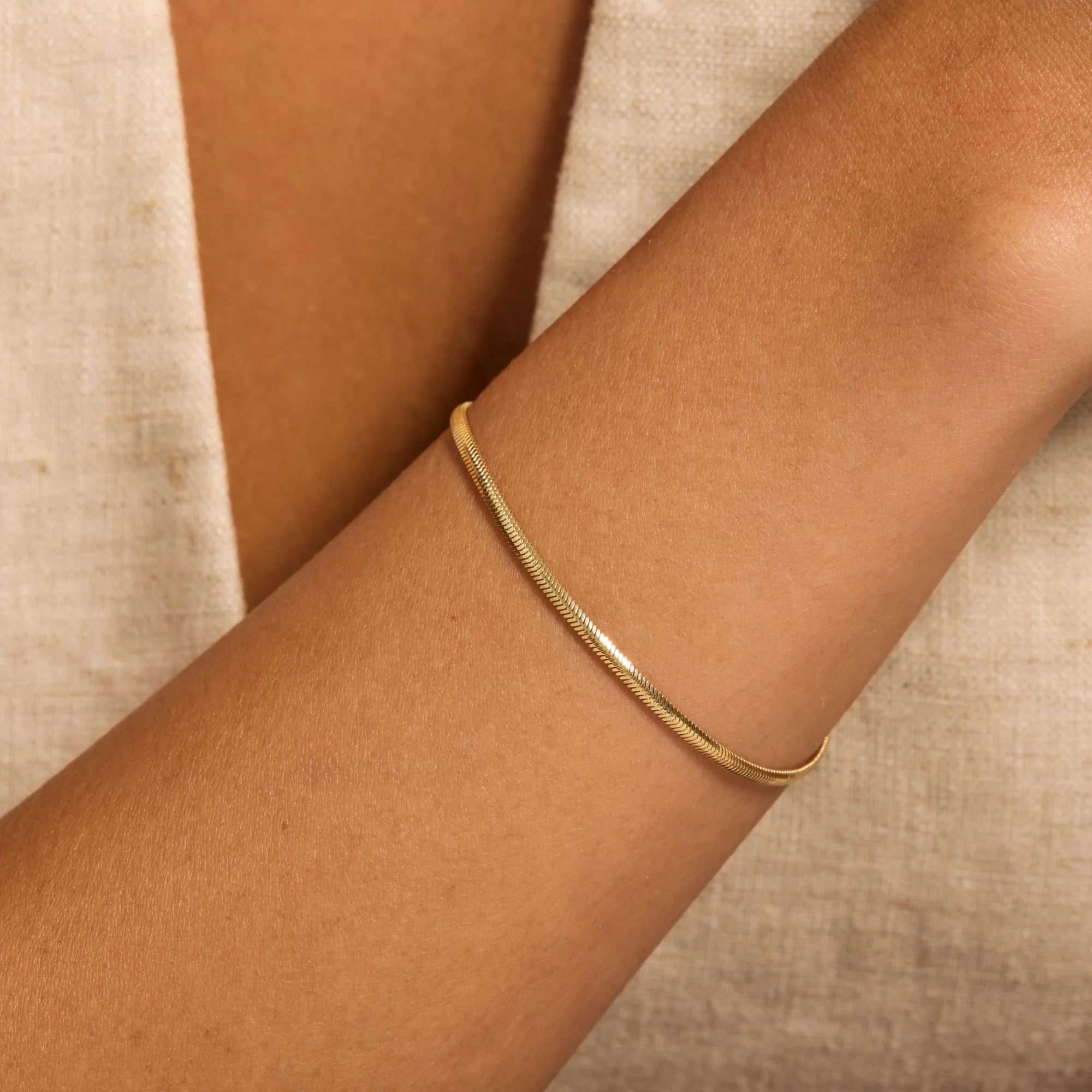 Aidee Leontine 14 Karat Gold Snake Bracelet - Image 2