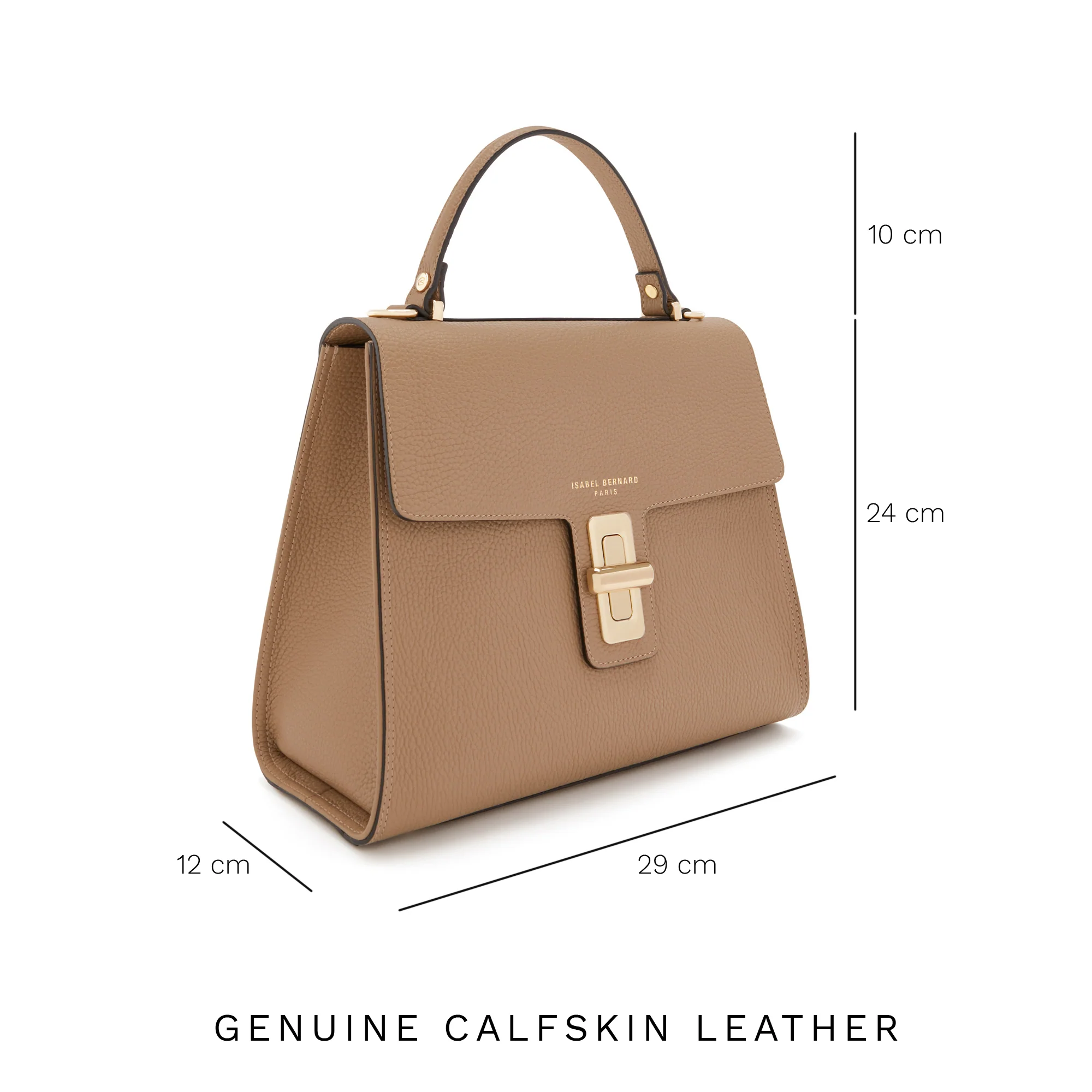 Femme Forte Simone Midi beige leather handbag calfskin leather - Image 8