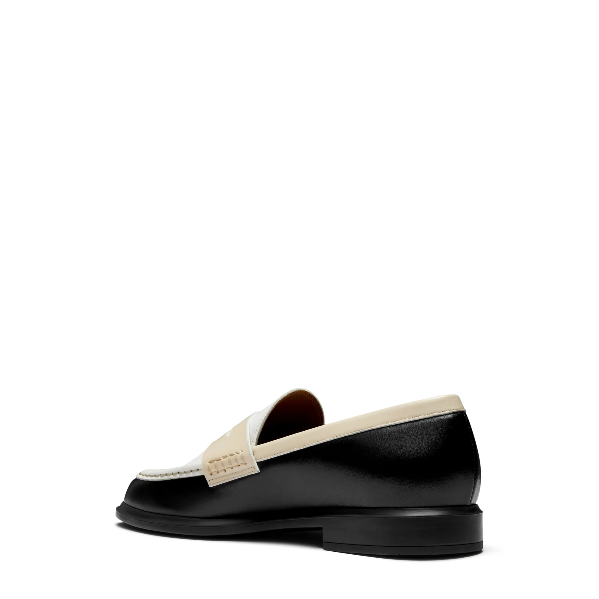 Vendôme Blandine black, white and cream calfskin leather loafers - Image 5