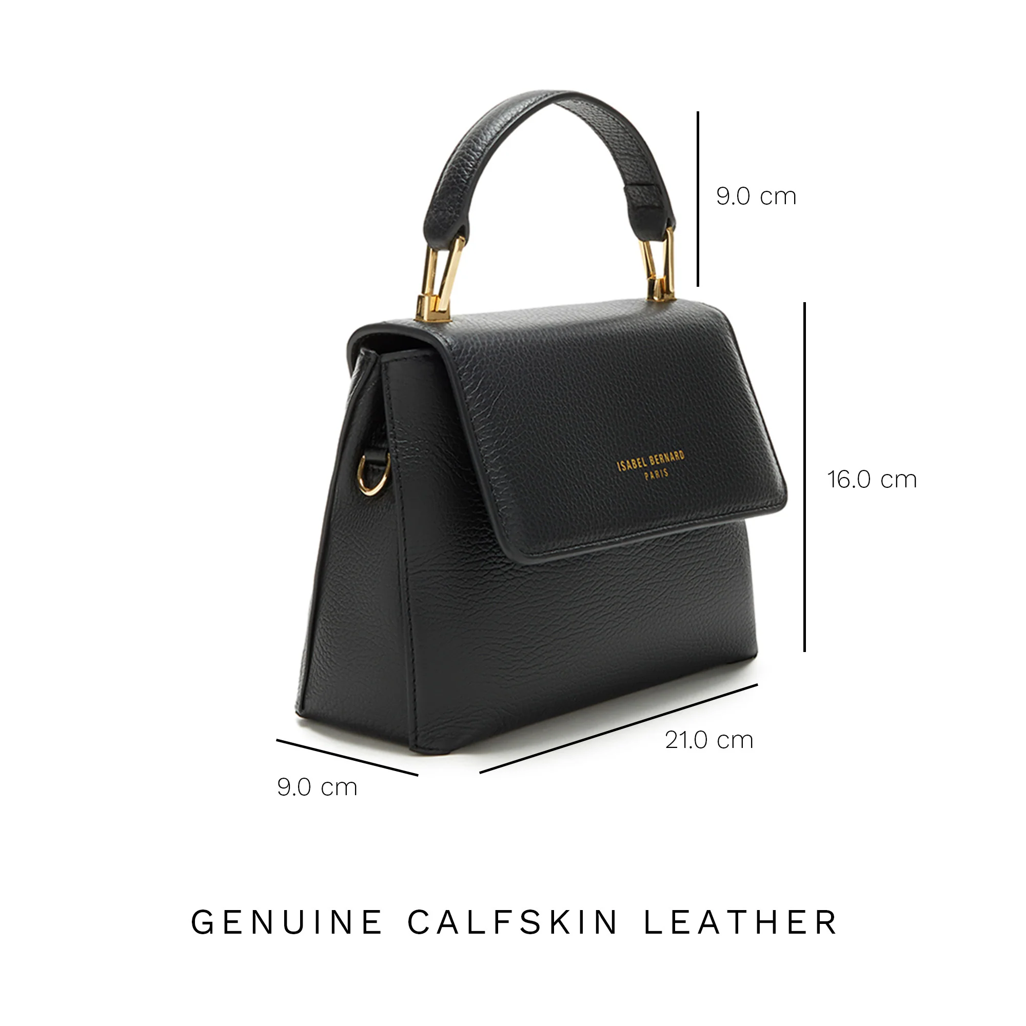 Femme Forte Heline black calfskin leather handbag - Image 8