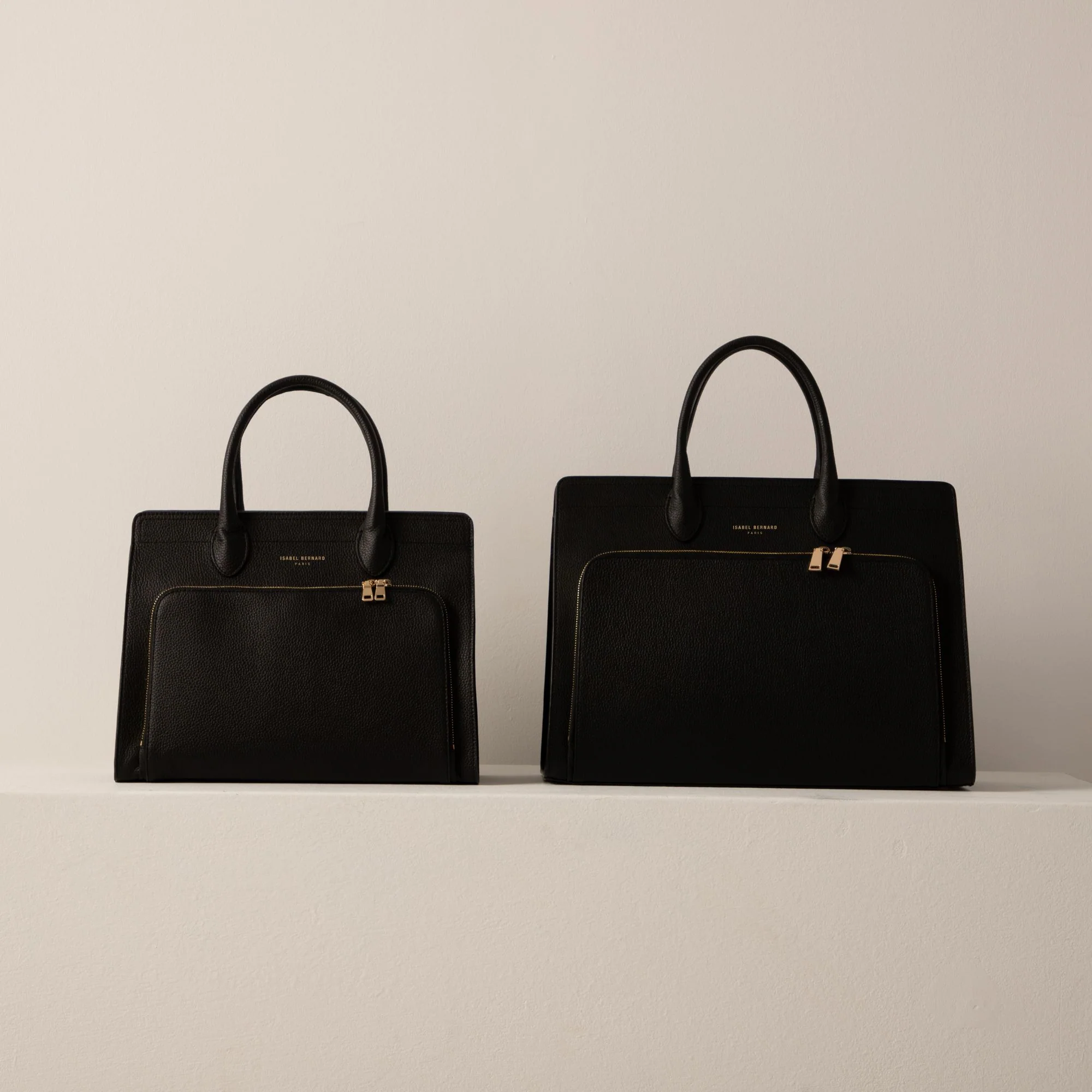 Honoré Nadine black calfskin leather handbag with 16.4 inch laptop pocket - Image 8