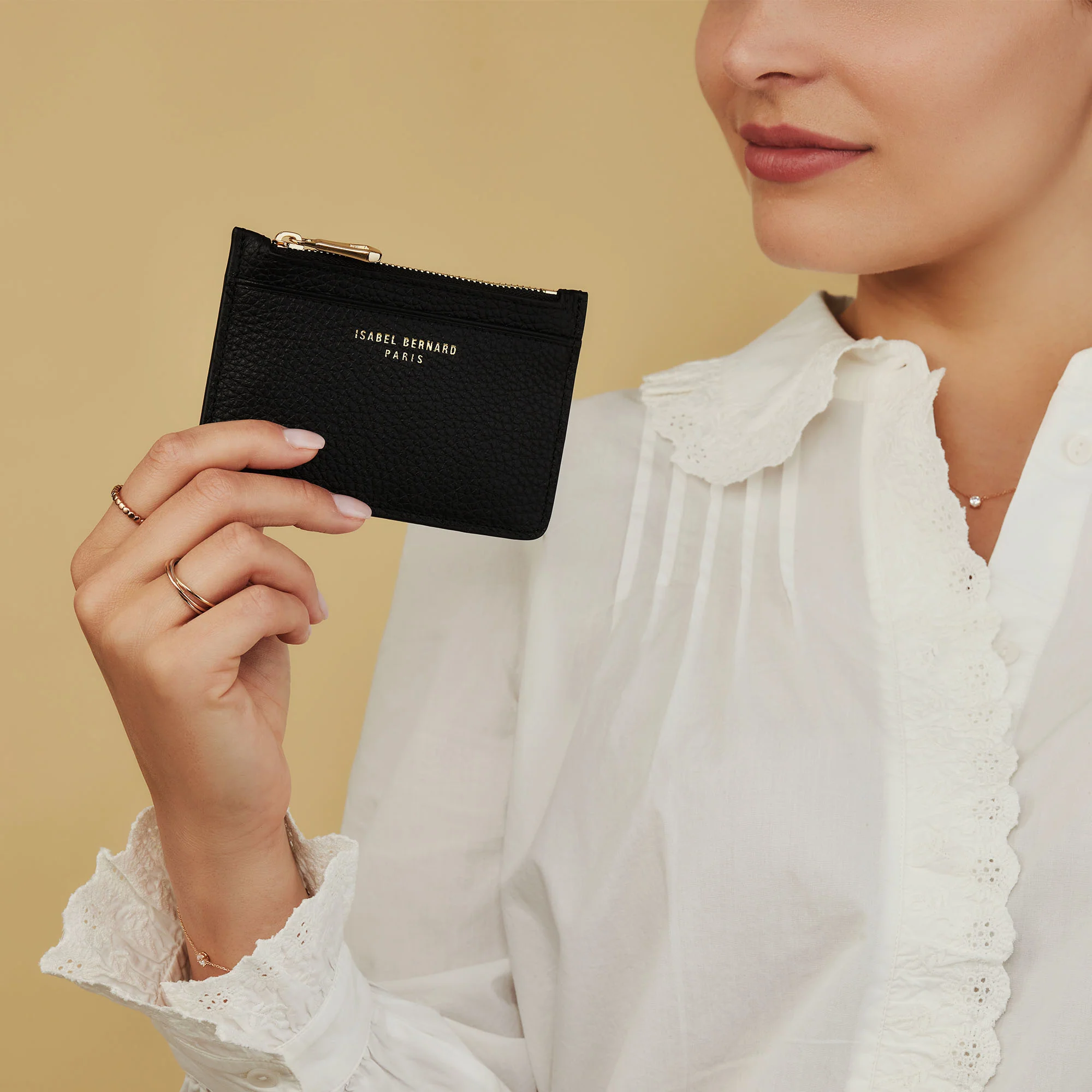 Honoré Aveline black calfskin leather card holder - Image 4