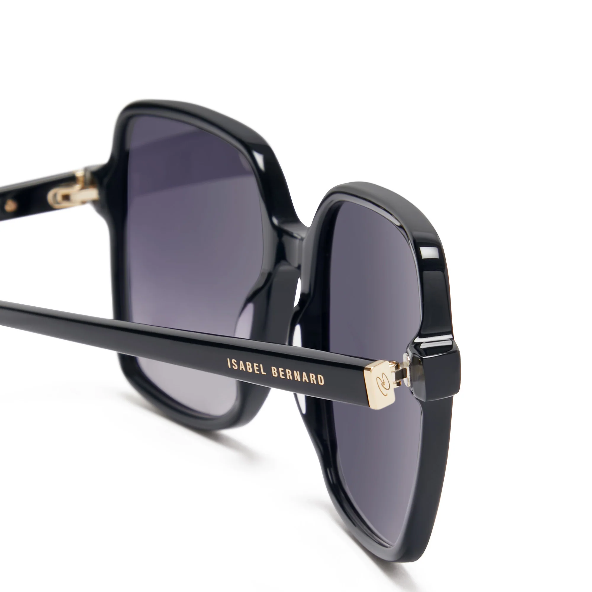 La Villette Rene black square sunglasses with black lenses gradient - Image 7