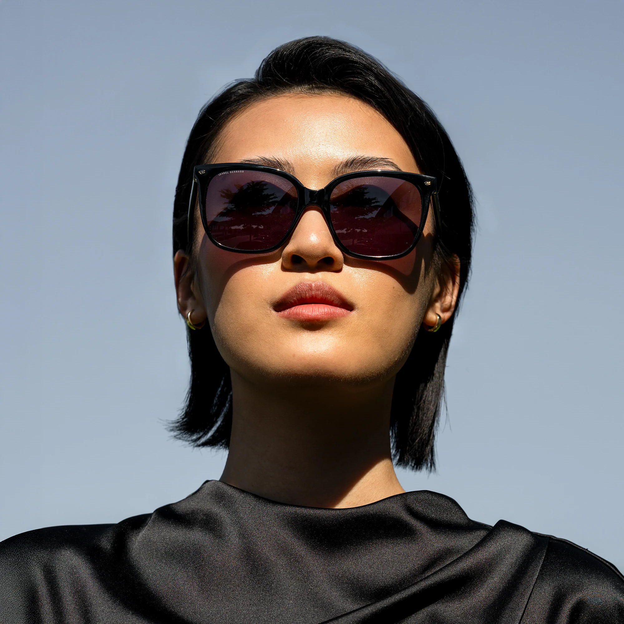 La Villette Raison black square sunglasses with black lenses - Image 3