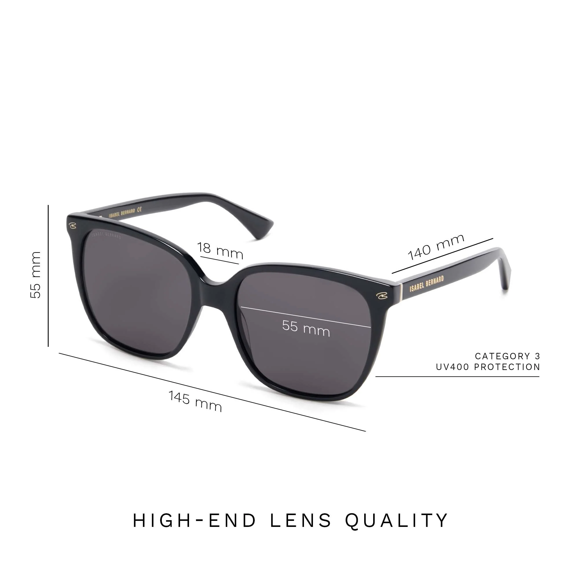 La Villette Raison black square sunglasses with black lenses - Image 8