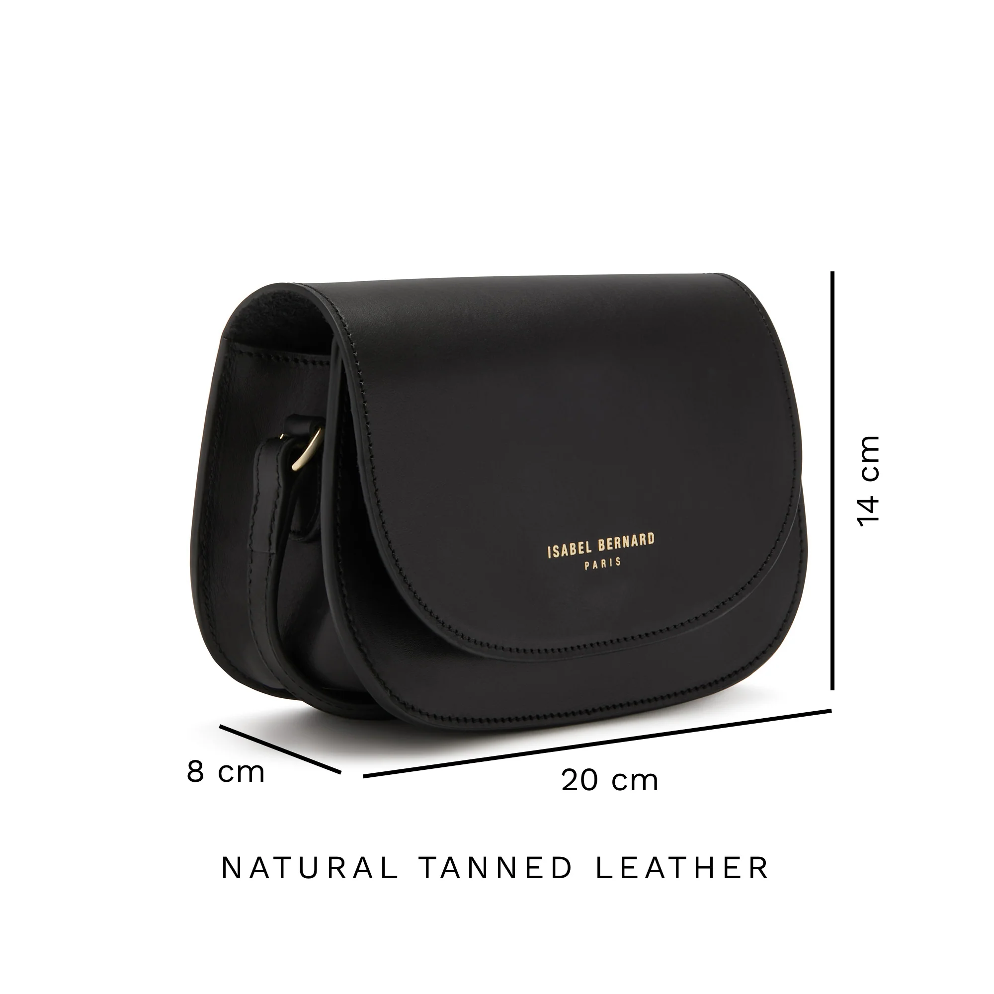 Montmartre Manon black vegetable tanned leather crossbody bag - Image 10