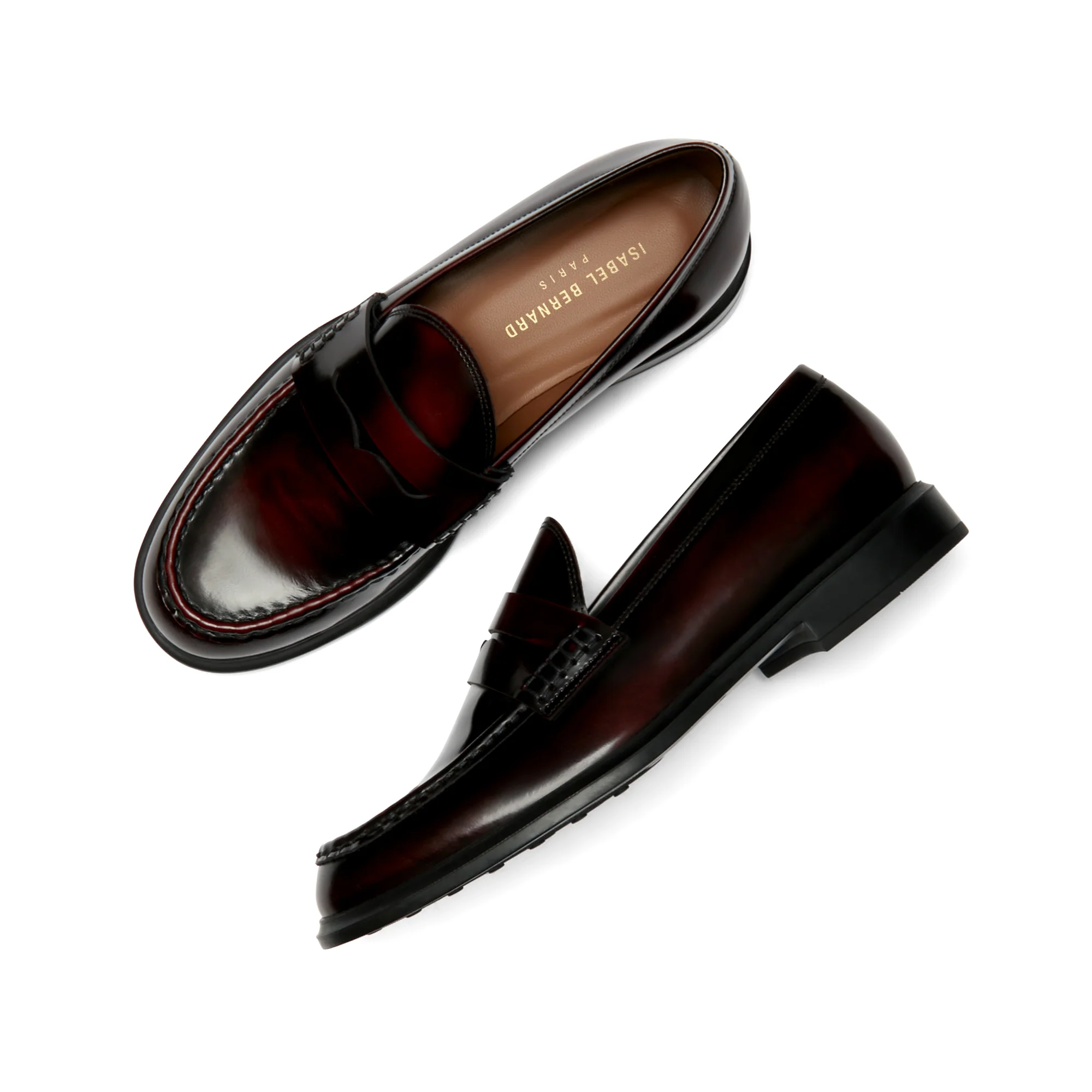 Vendôme Blandine bordeaux red spazzolato leather loafers - Image 11