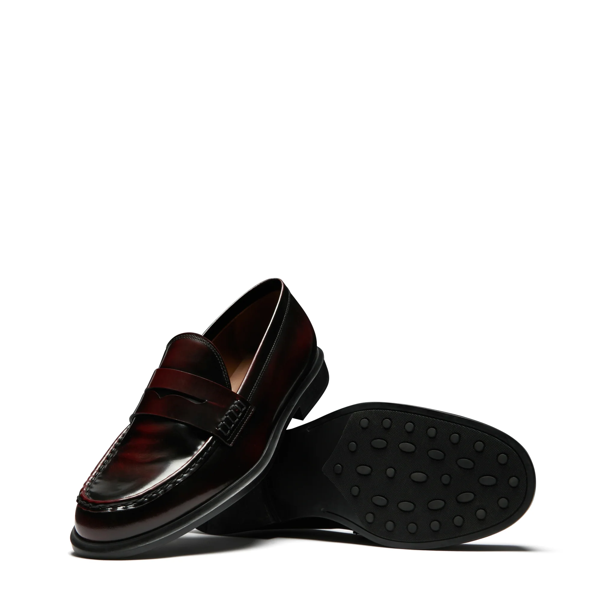 Vendôme Blandine bordeaux red spazzolato leather loafers - Image 7