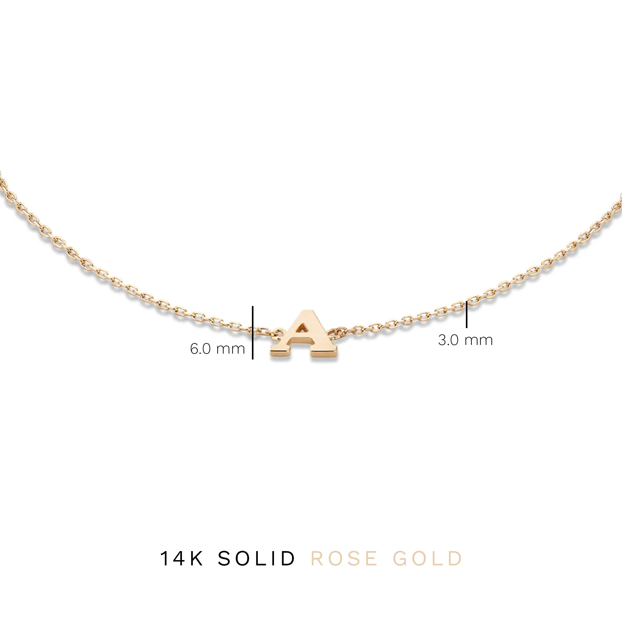 La Concorde Rachel 14 karat rose gold initial bracelet with letter - Image 6