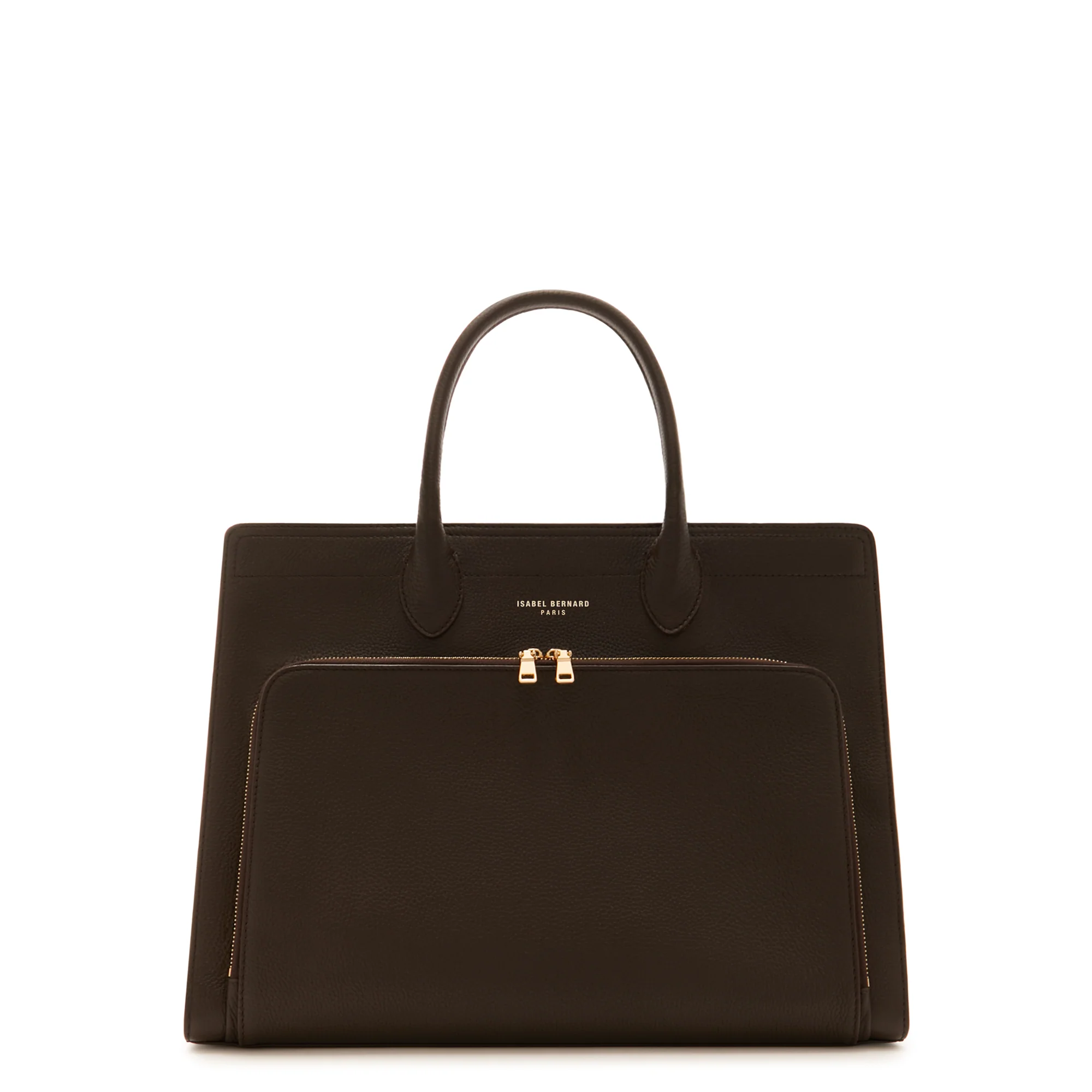 Honoré Nadine brown calfskin leather handbag with 16.4 inch laptop pocket