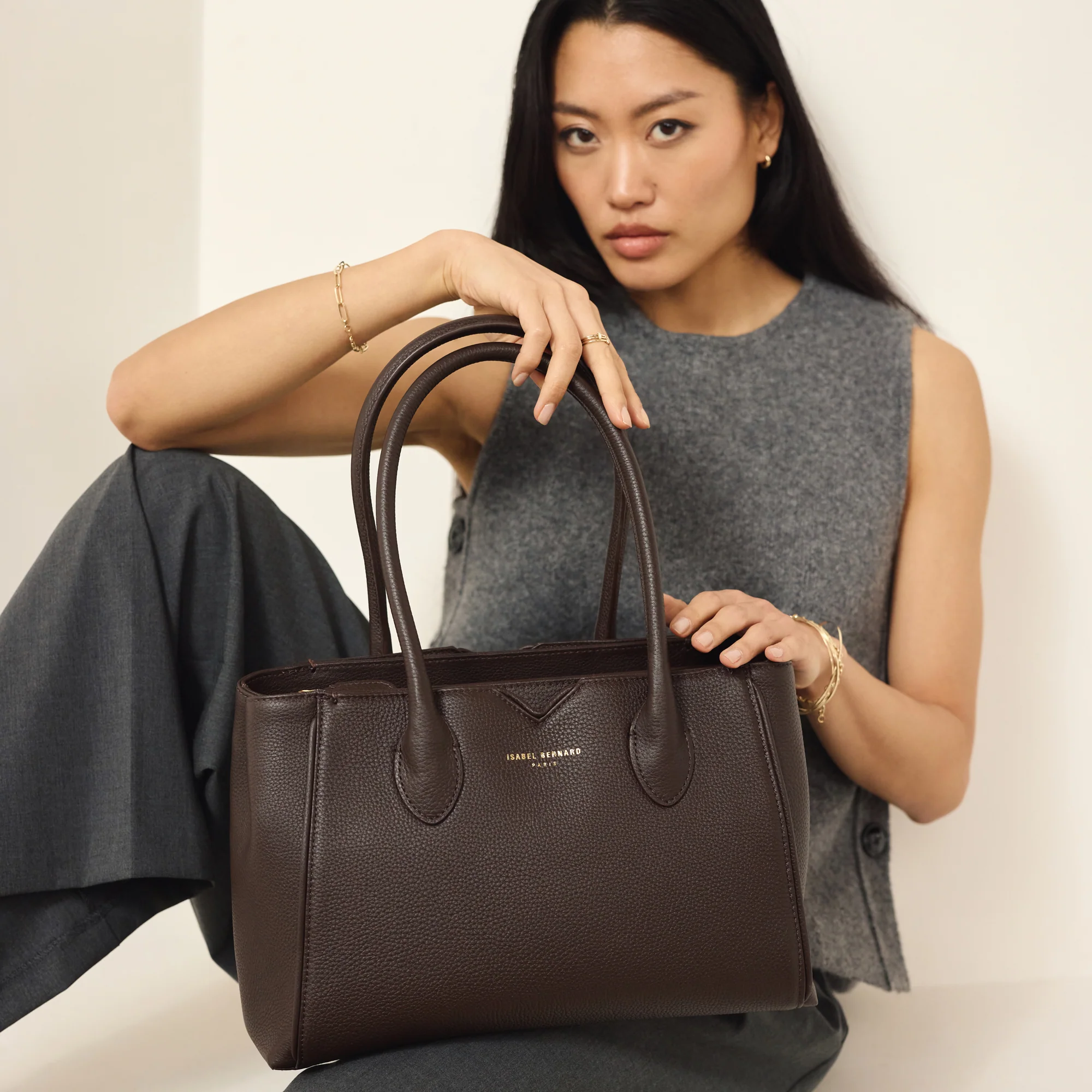 Honoré Cloe brown calfskin leather handbag - Image 2