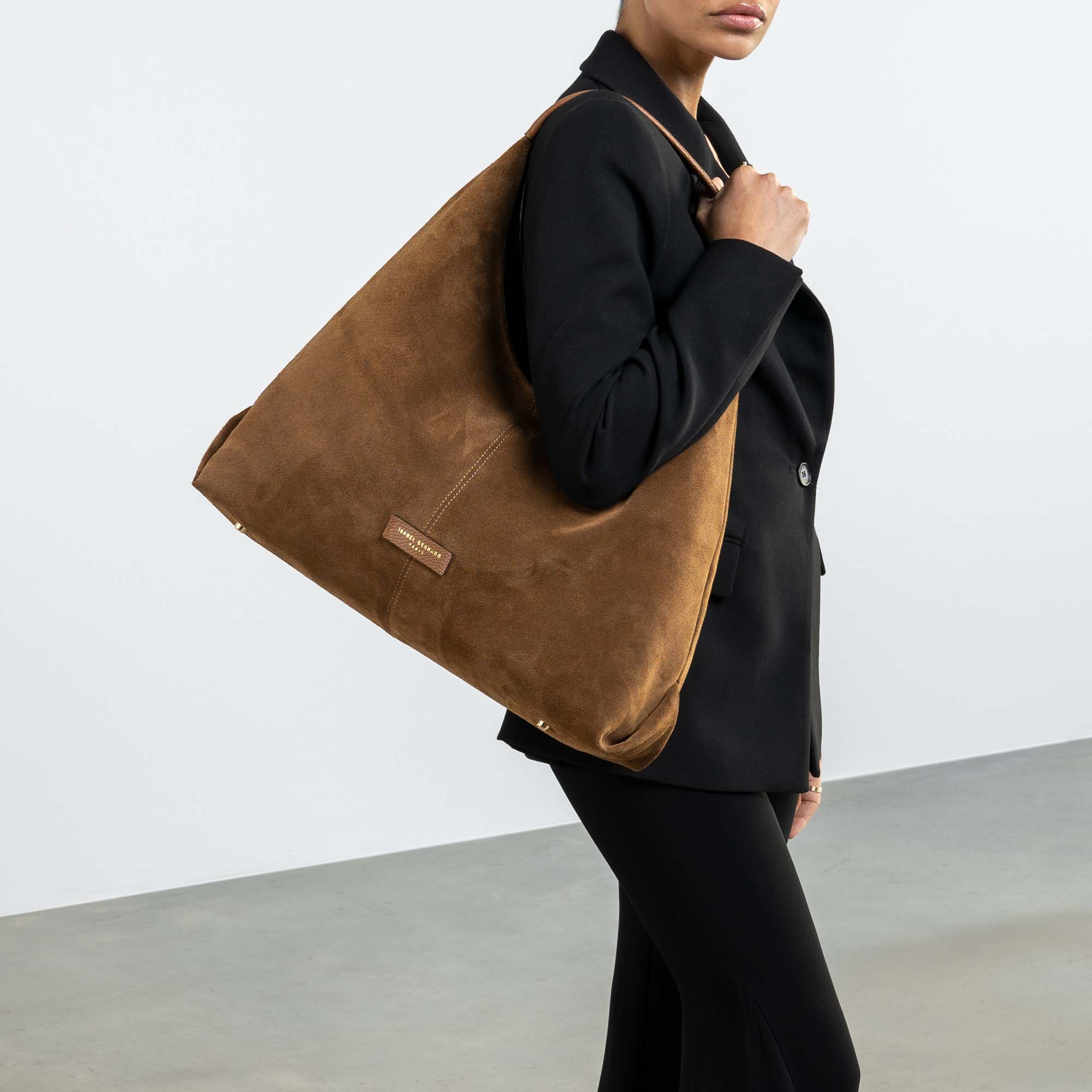 Honoré Grace brown suede shoulder bag - Image 3