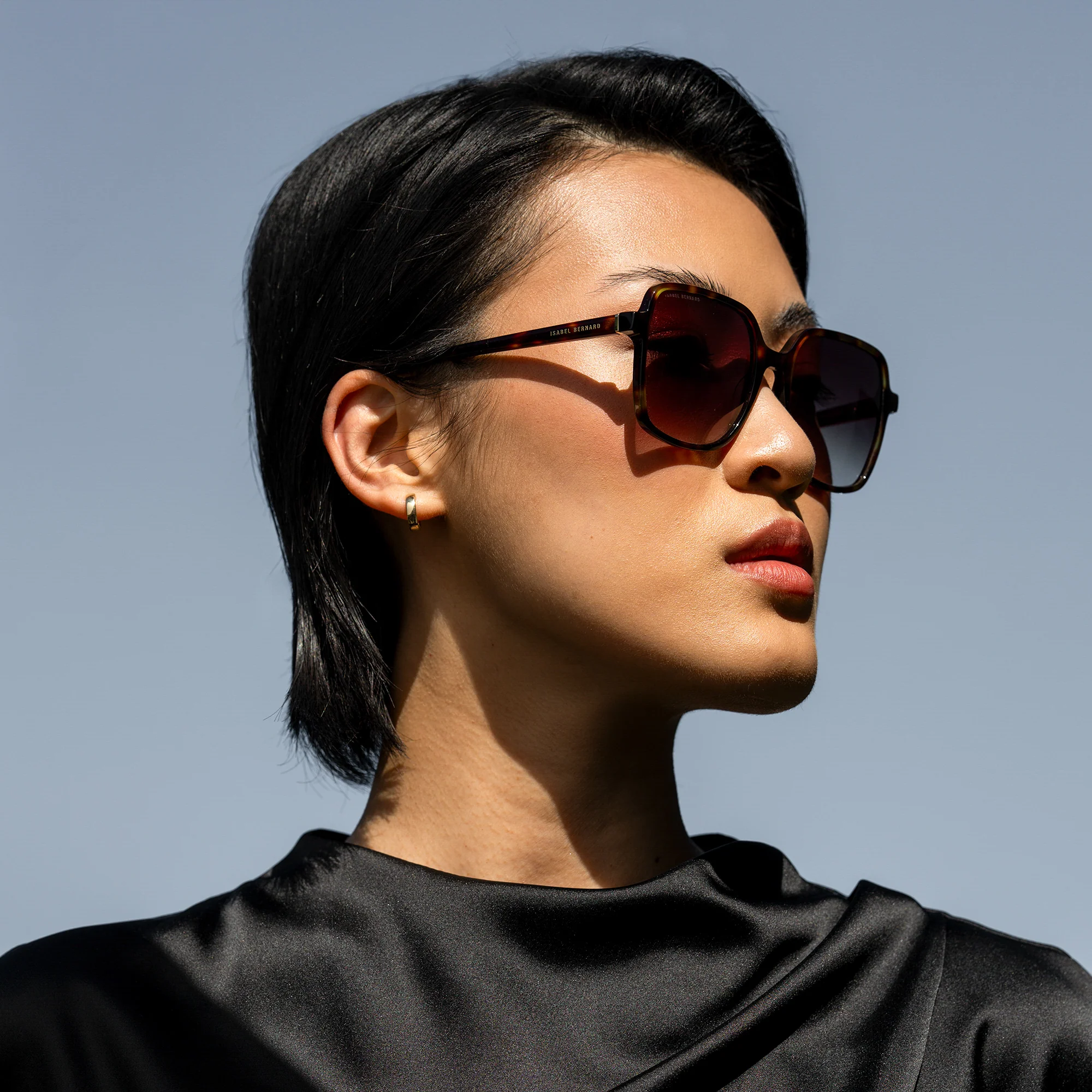 La Villette Rene brown tortoise square sunglasses with brown lenses - Image 2