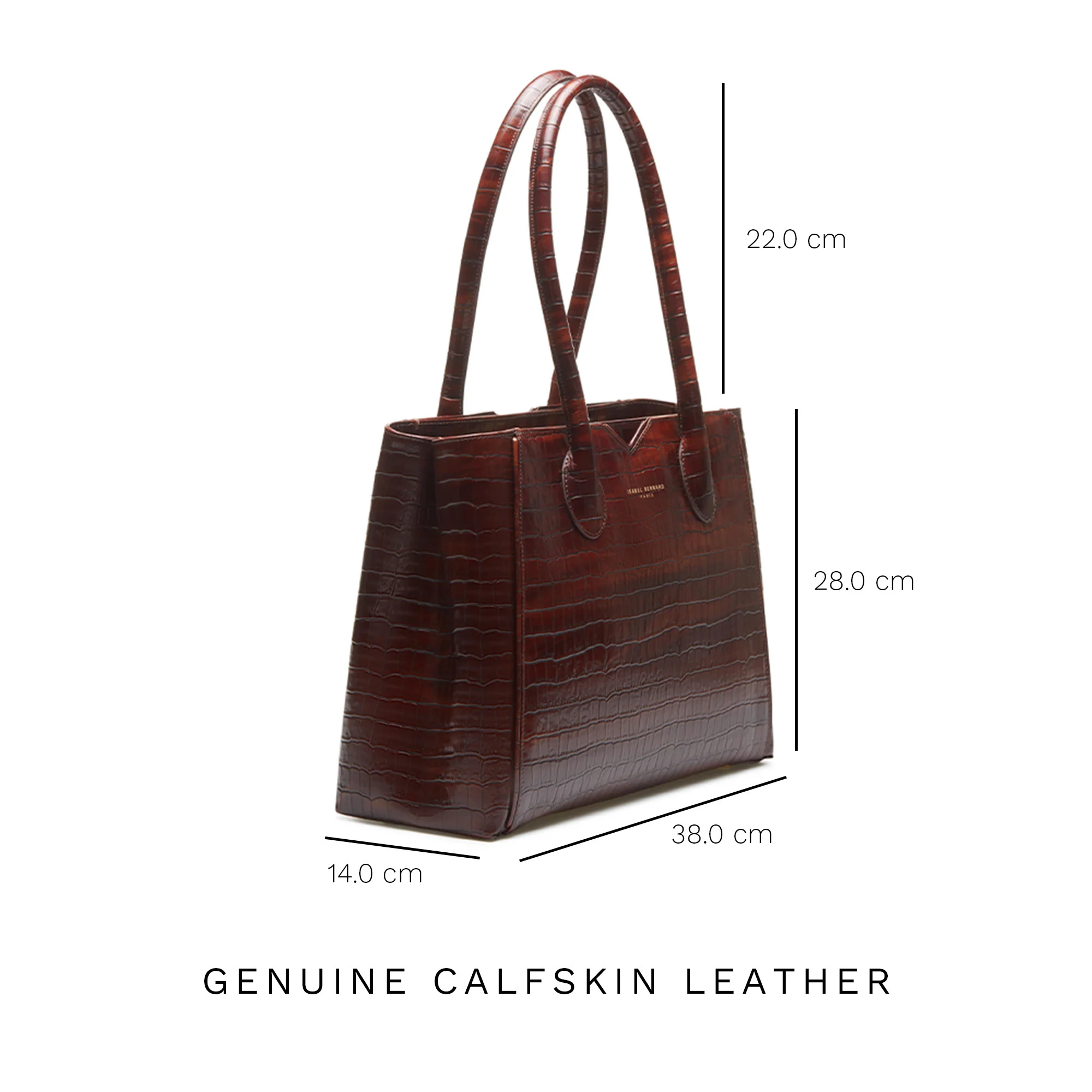 Honoré Cloe croco brown calfskin leather handbag - Image 8