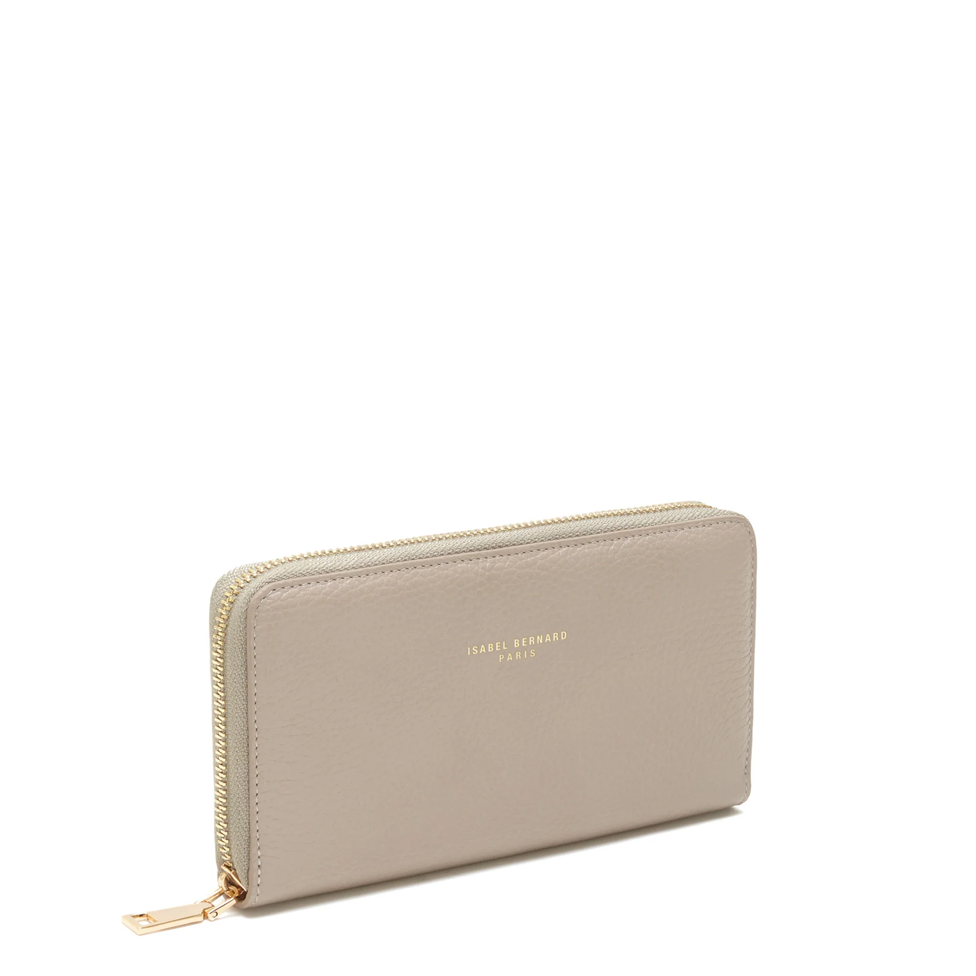 Honoré Léa taupe calfskin leather zipper wallet - Image 3