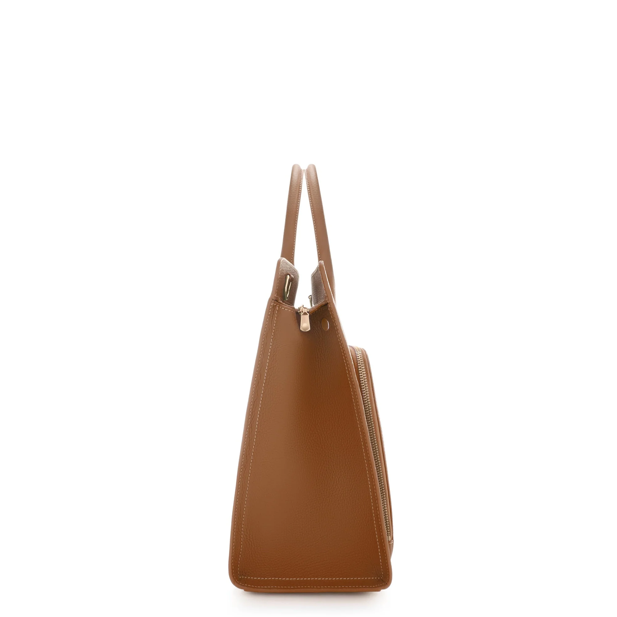 Honoré Nadine camel calfskin leather handbag with 16.4 inch laptop pocket - Image 5