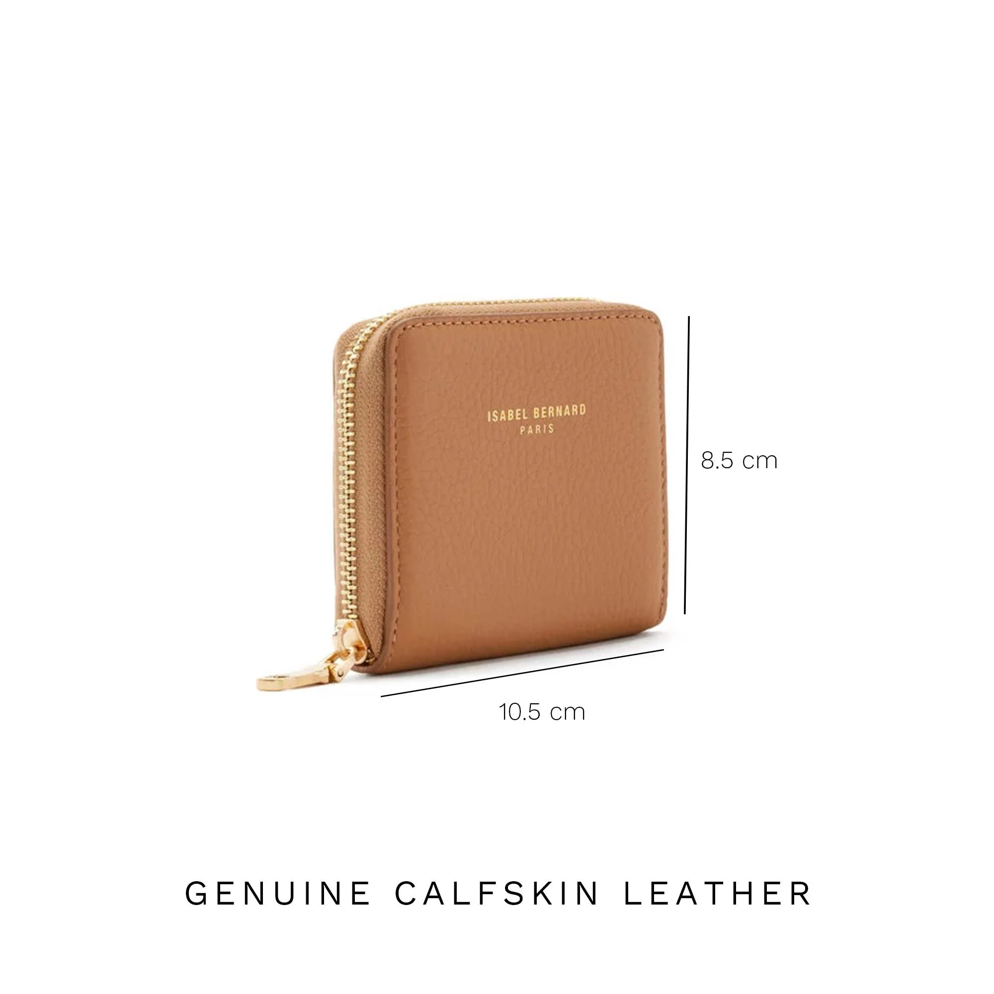 Honoré Jules camel calfskin leather zipper wallet - Image 7