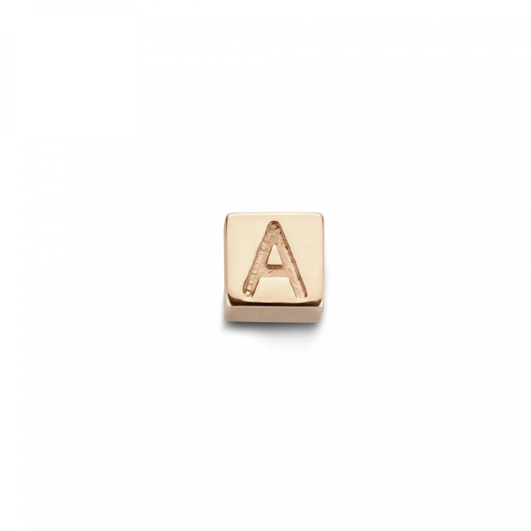 La Concorde Felie 14 karat rose gold cube initial with letter
