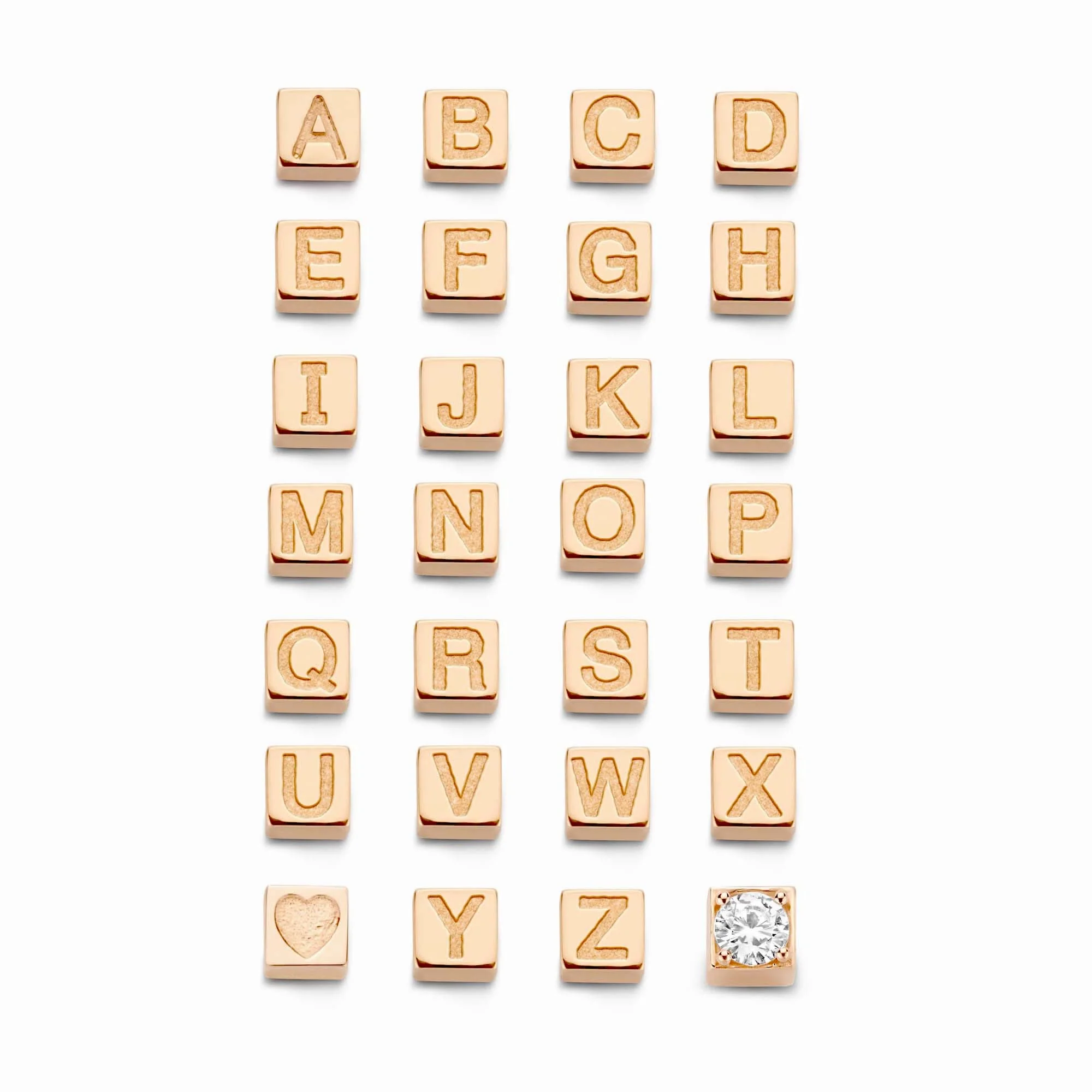 La Concorde Felie 14 karat rose gold cube initial with letter - Image 7