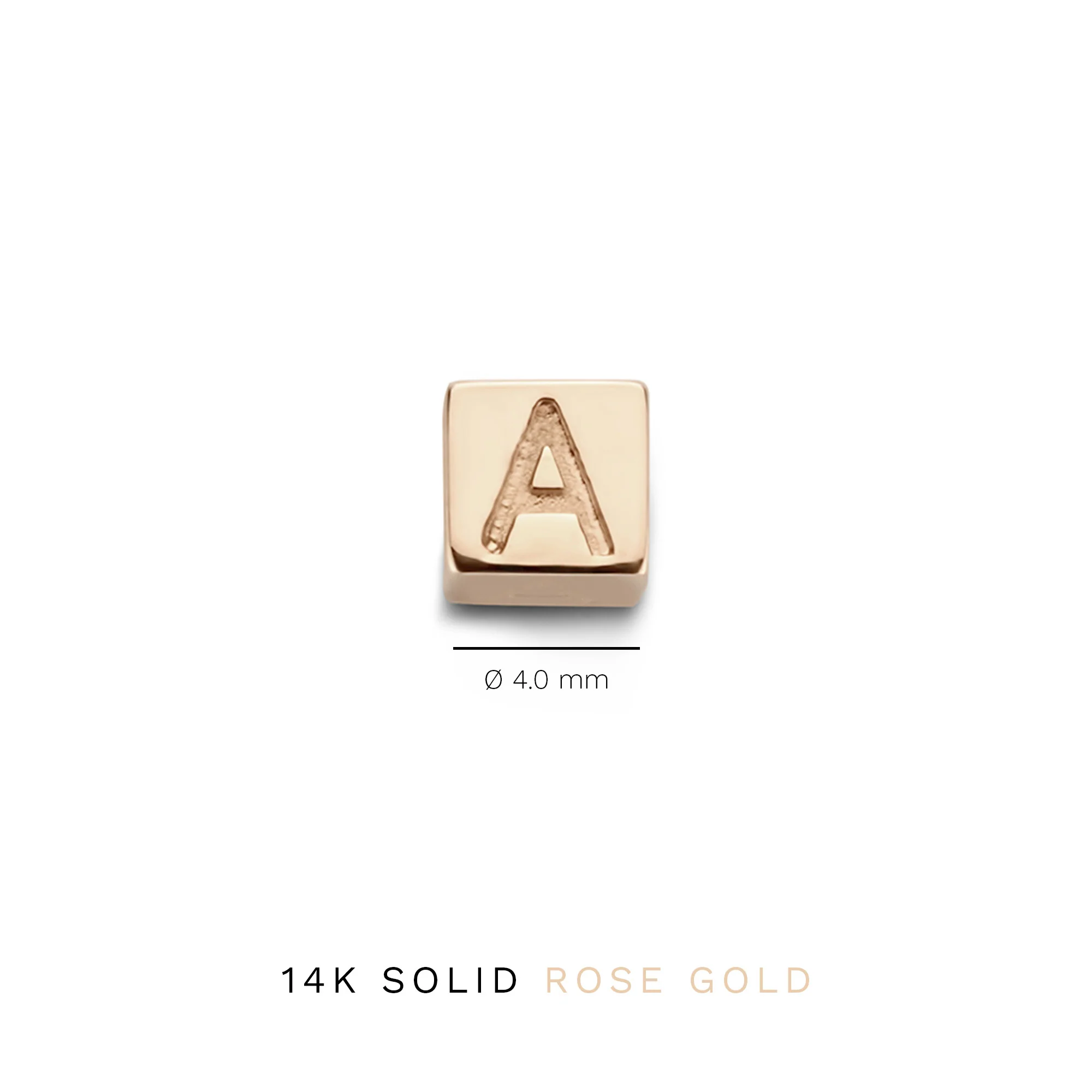 La Concorde Felie 14 karat rose gold cube initial with letter - Image 8