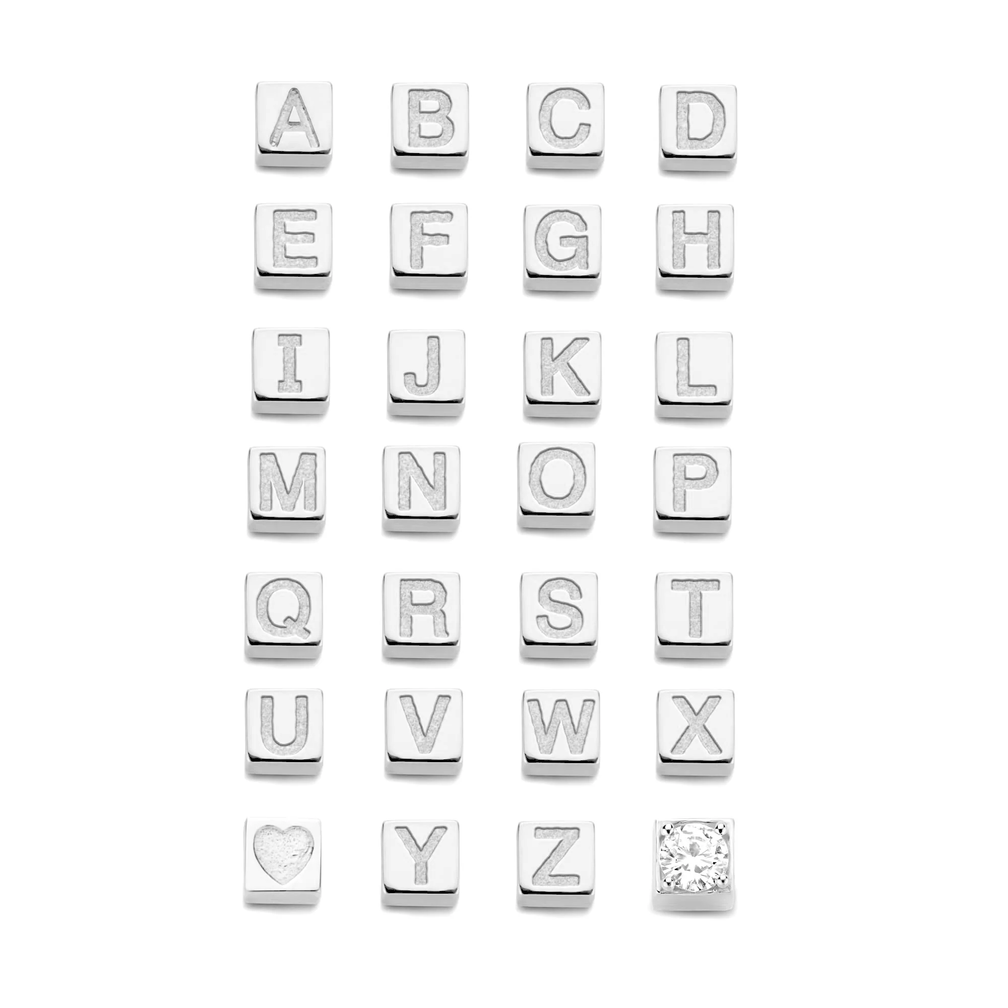 Saint Germain Felie 14 karat white gold cube initial charm with letter - Image 7