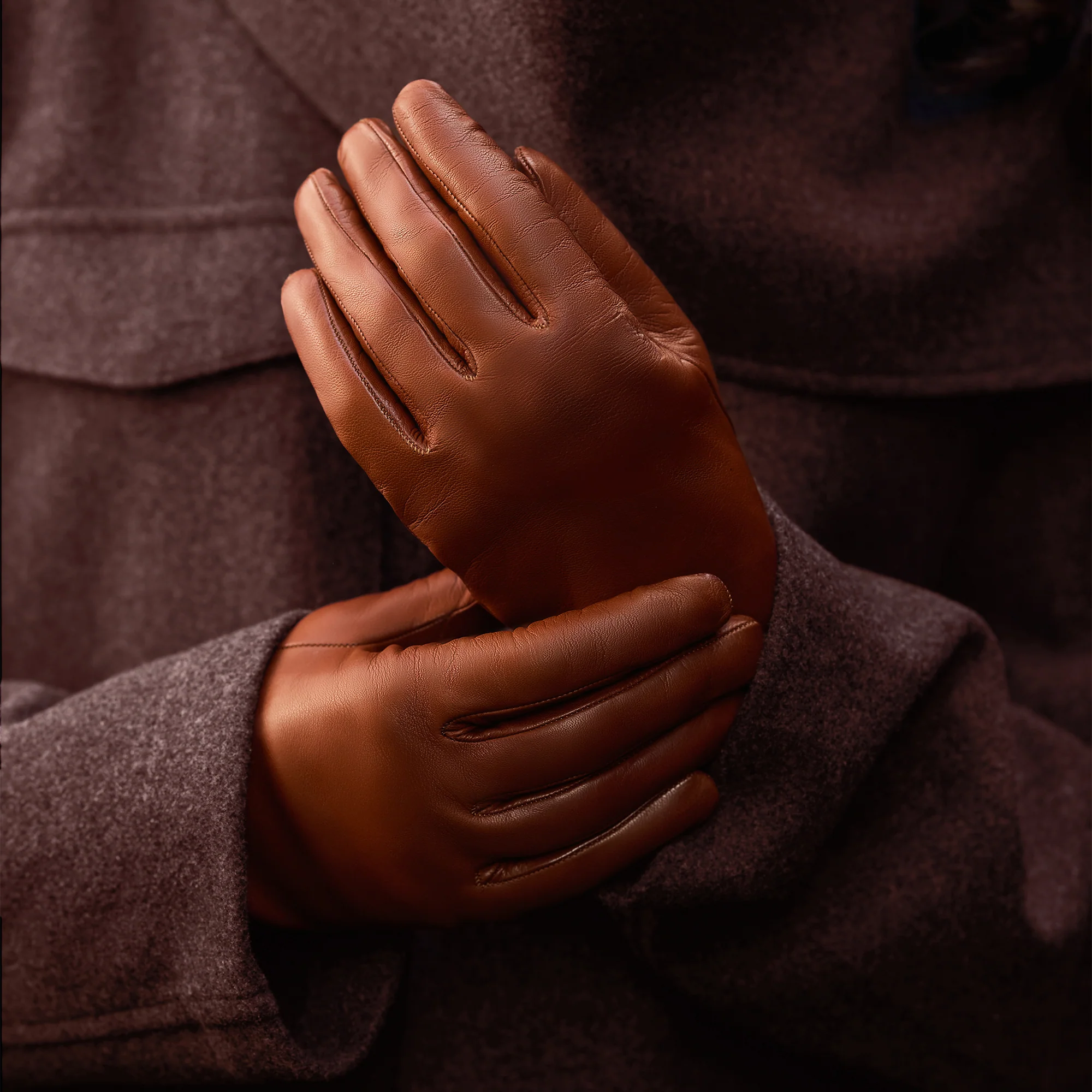 Honoré Eleanor cognac goatskin leather gloves - Image 2