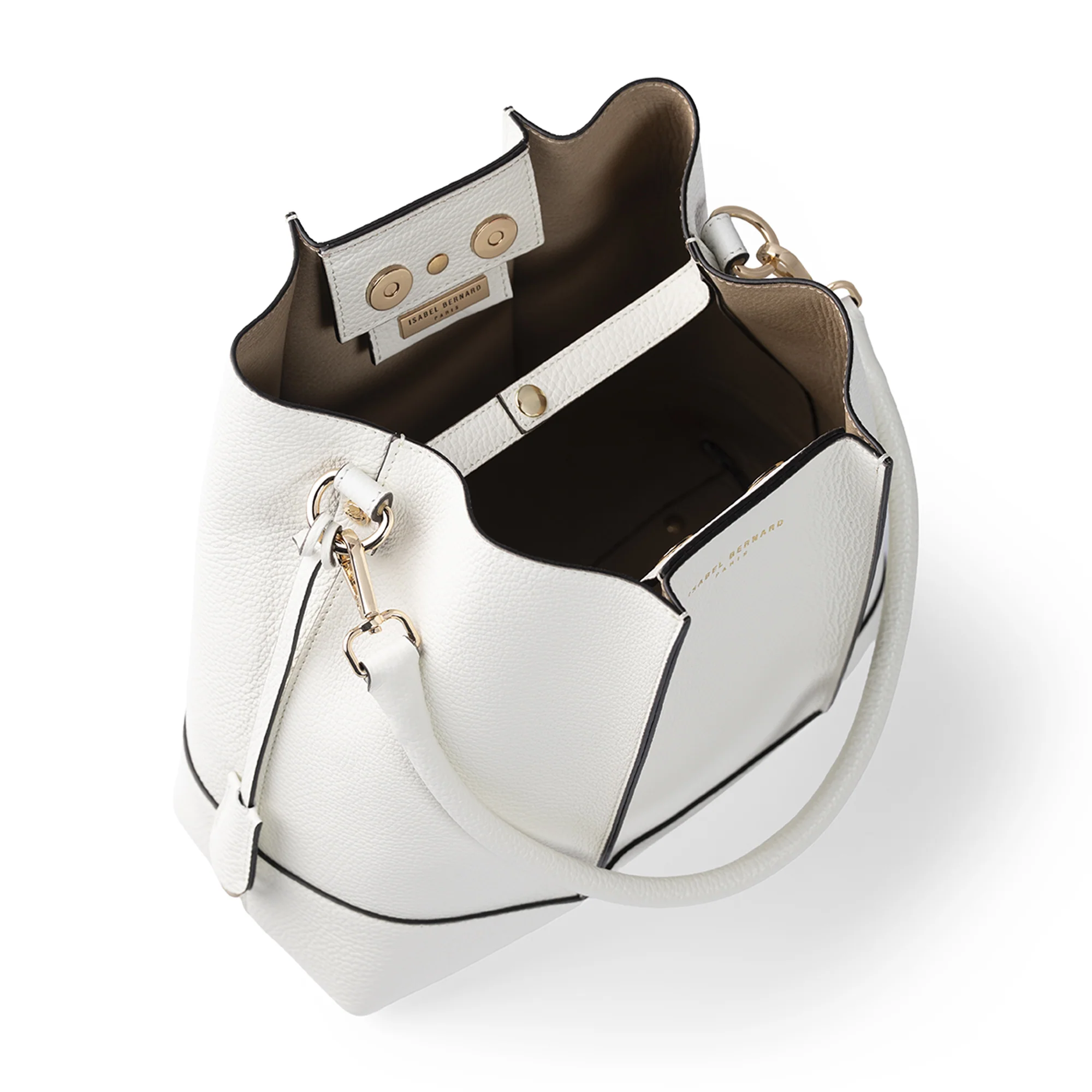 Femme Forte Macie cream calfskin leather shoulder bag - Image 9