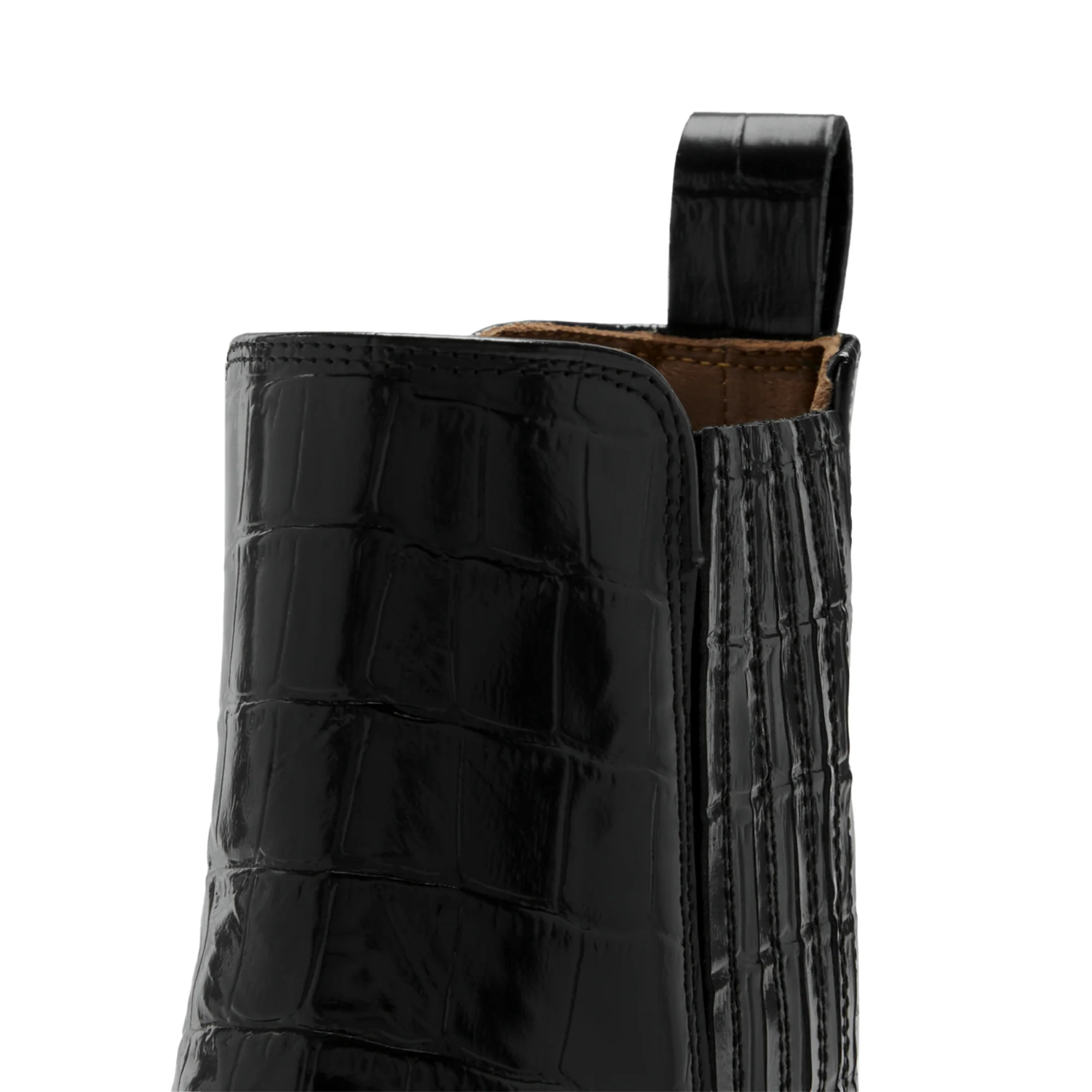 Vendôme Amandine croco black calfskin leather boots - Image 11
