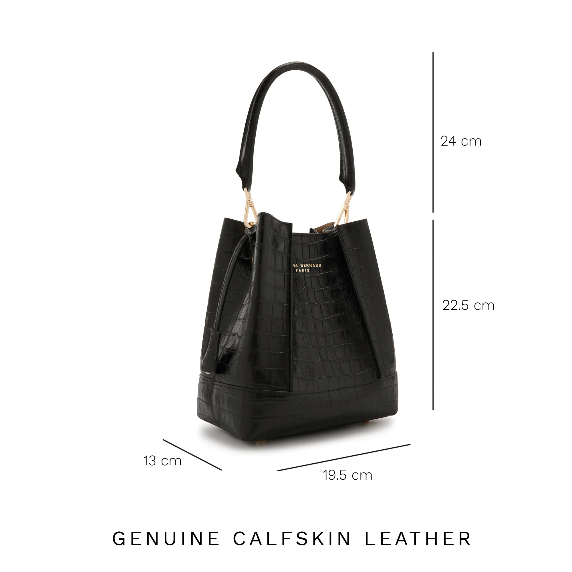 Femme Forte Minette croco black calfskin leather handbag - Image 10