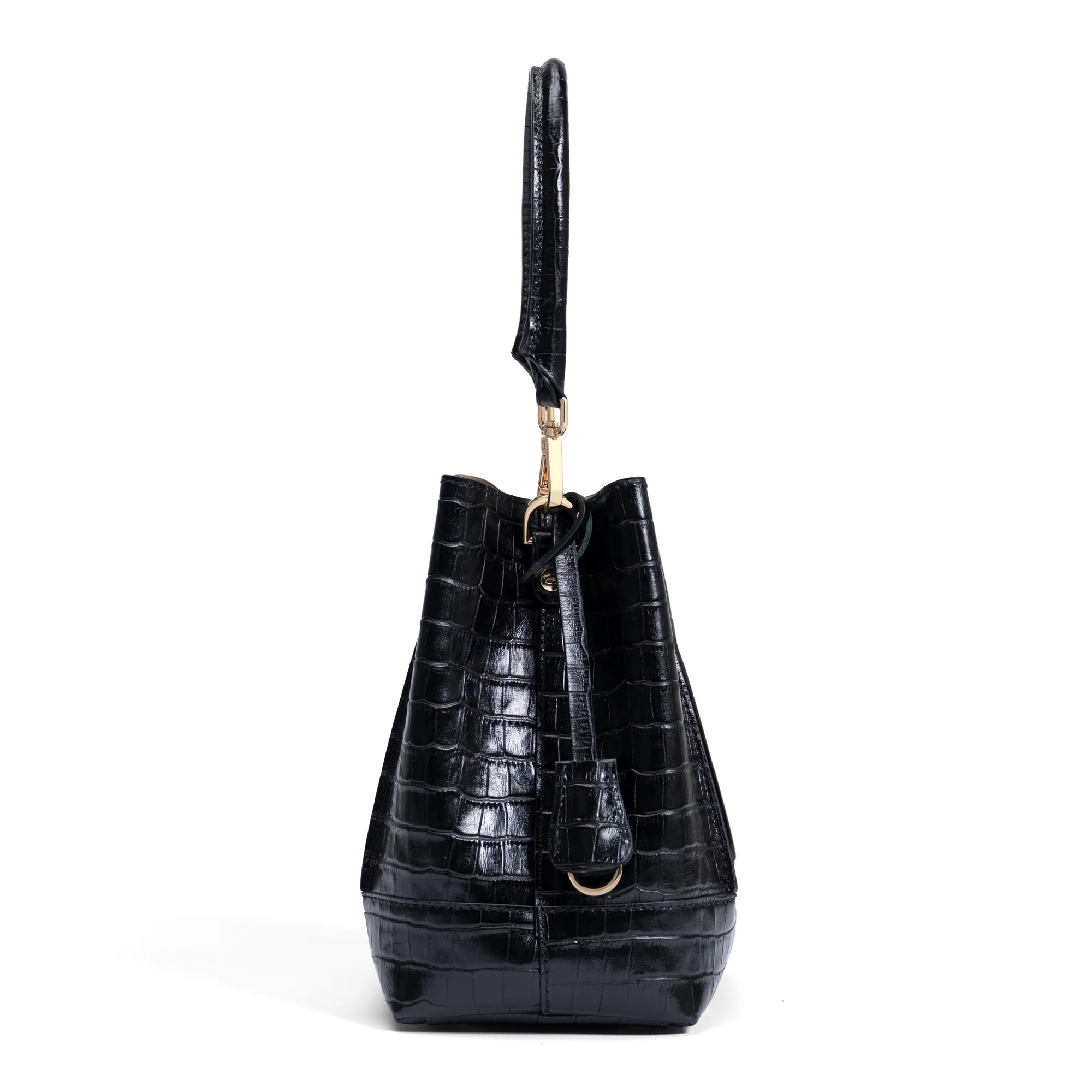 Femme Forte Minette croco black calfskin leather handbag - Image 4
