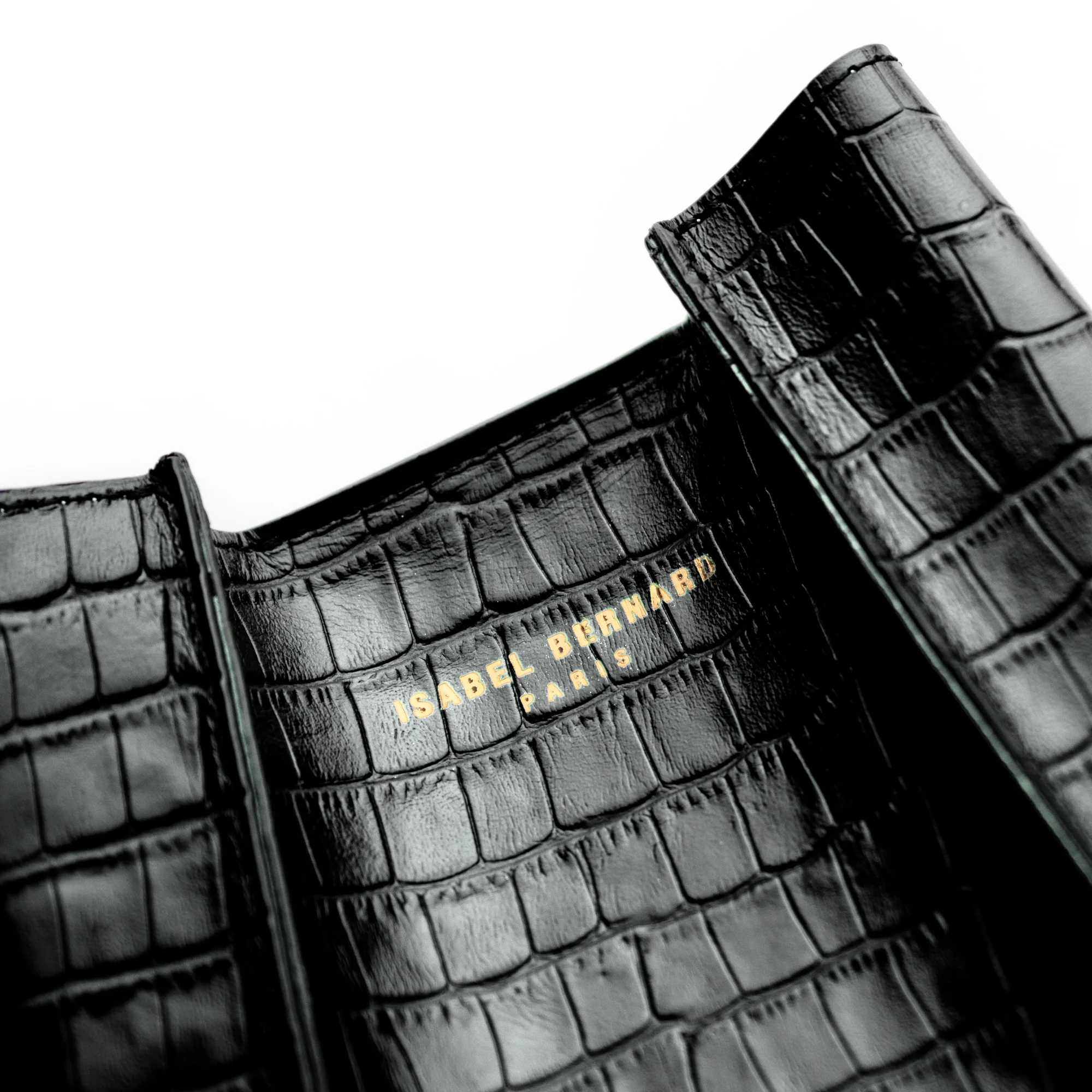 Femme Forte Minette croco black calfskin leather handbag - Image 6