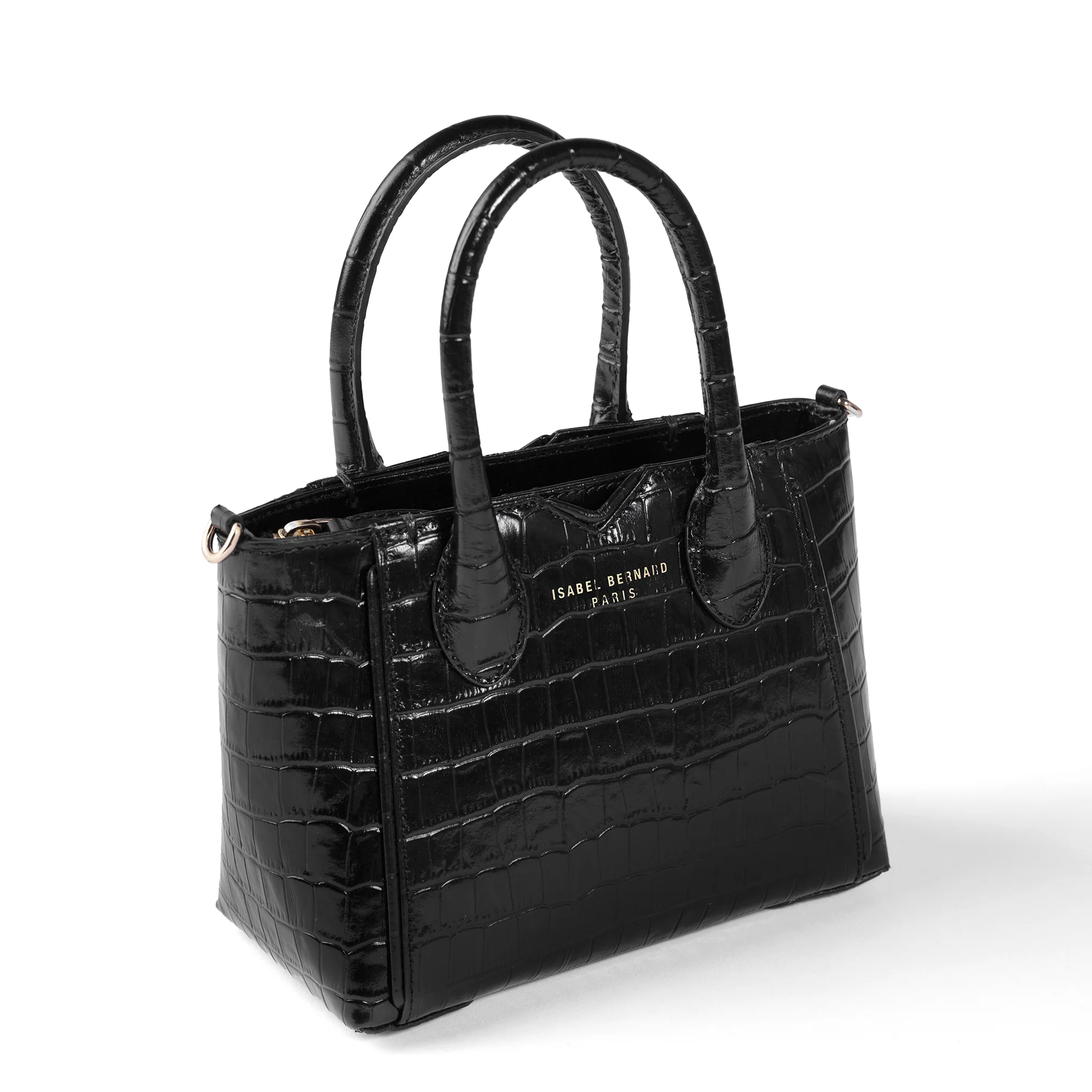 Honoré Cloe Mini croco black calfskin leather handbag - Image 8