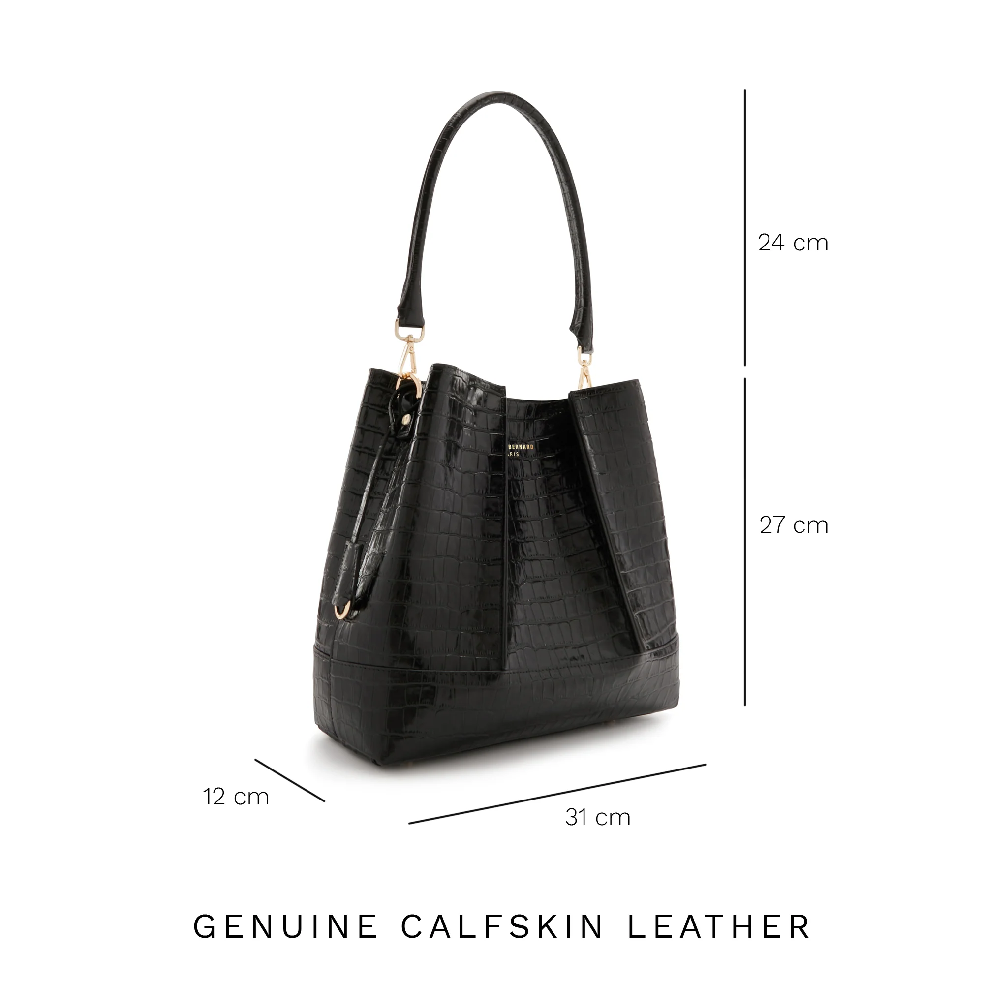 Femme Forte Macie croco black calfskin leather handbag - Image 10