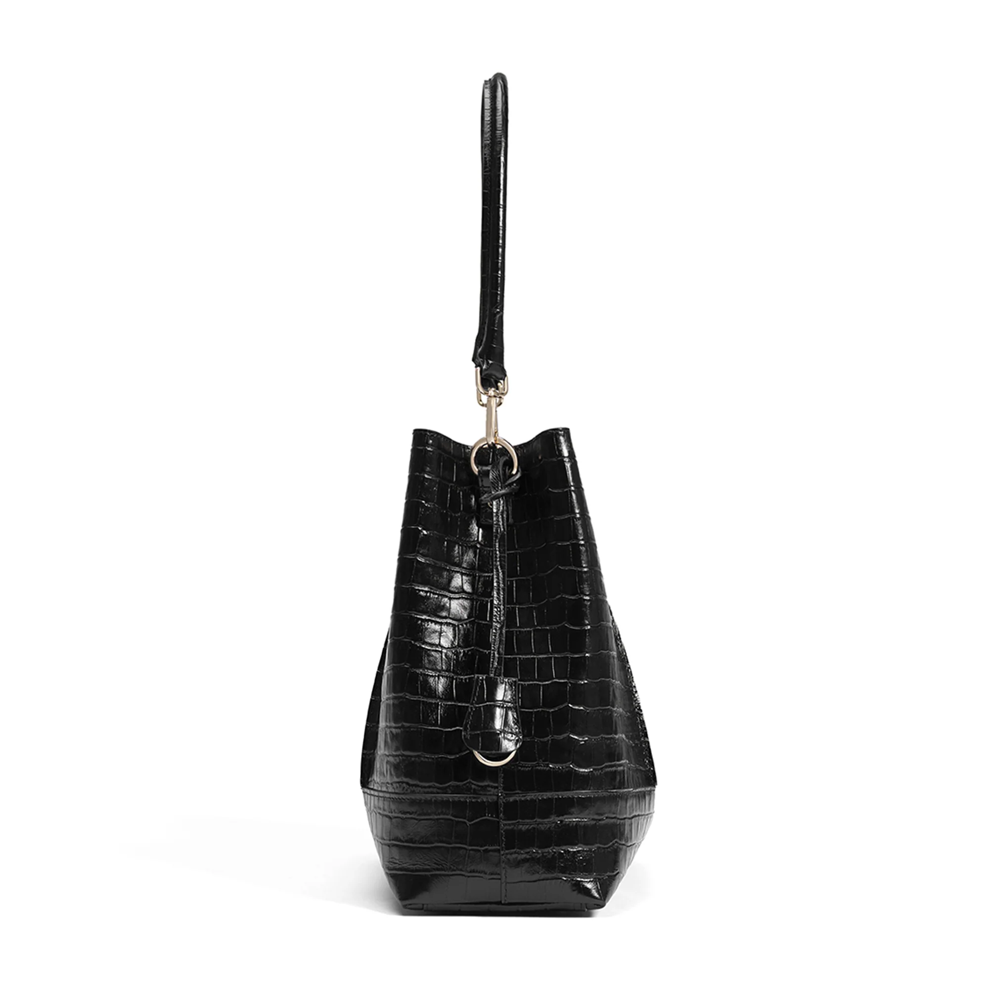 Femme Forte Macie croco black calfskin leather handbag - Image 4
