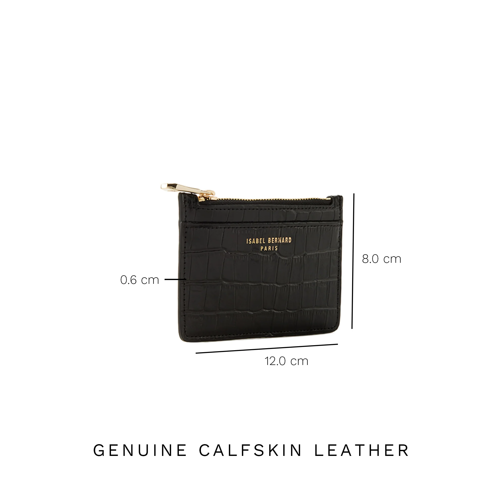 Honoré Aveline croco black calfskin leather card holder - Image 9