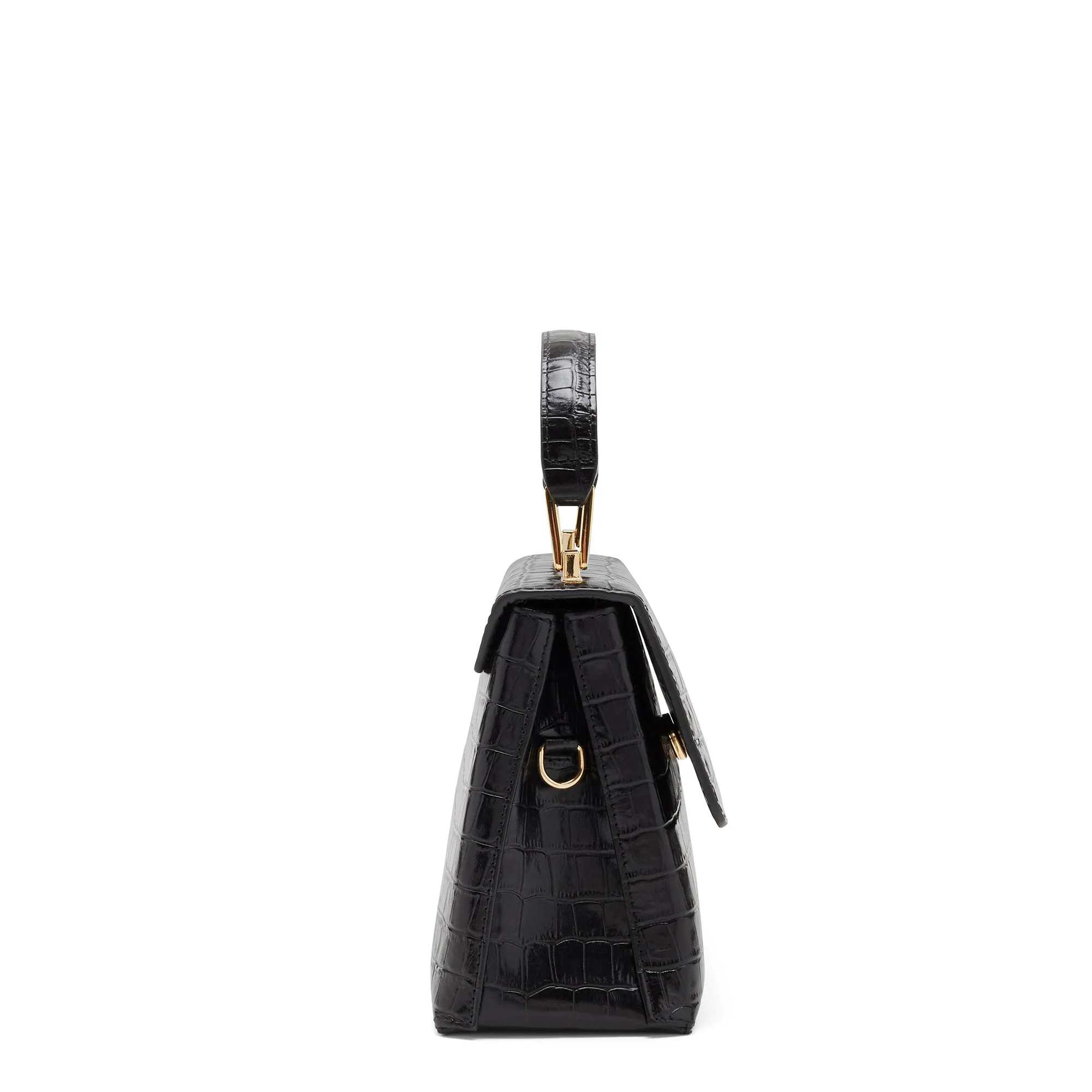 Femme Forte Heline croco black calfskin leather handbag - Image 5
