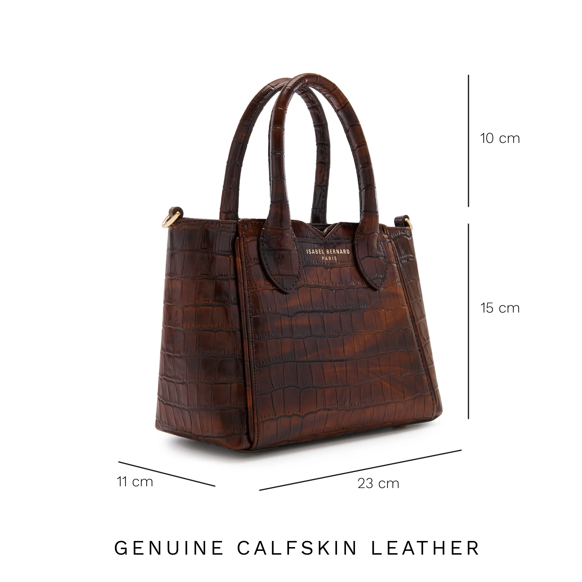 Honoré Cloe Mini croco brown calfskin leather handbag - Image 11