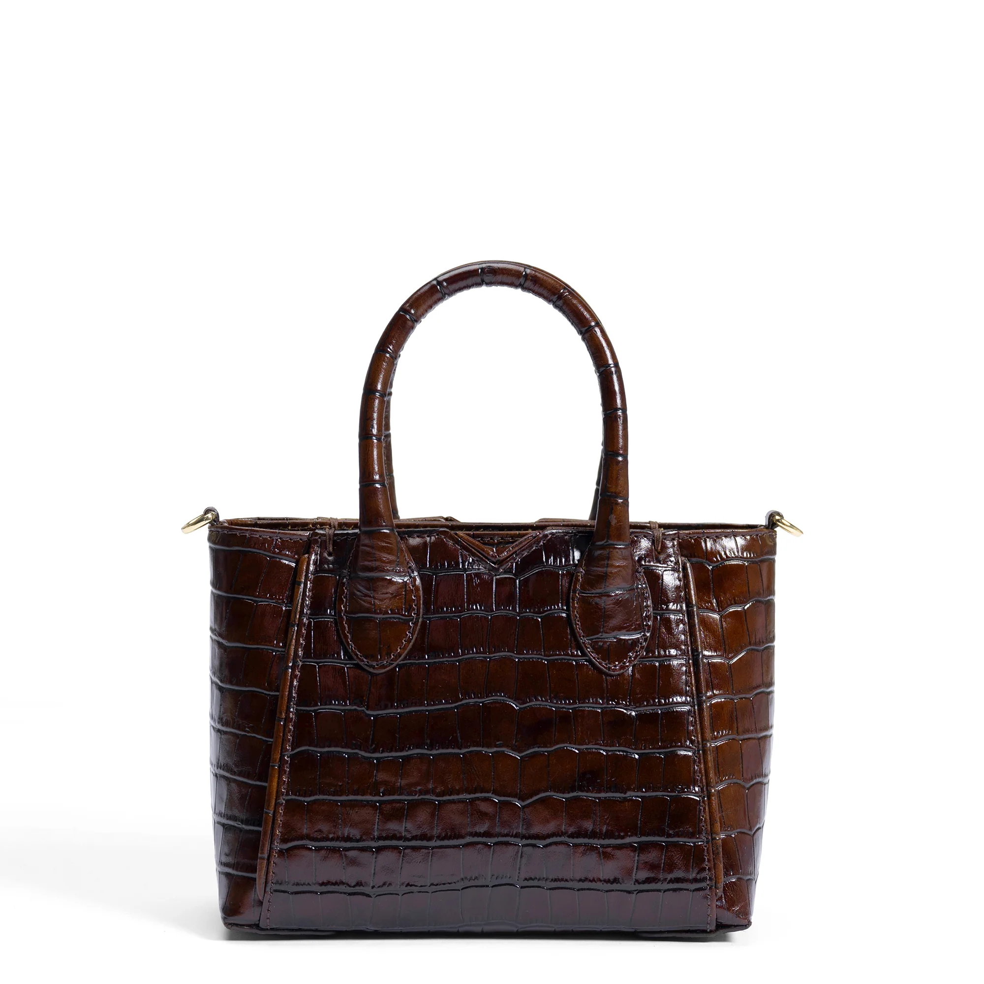 Honoré Cloe Mini croco brown calfskin leather handbag - Image 6