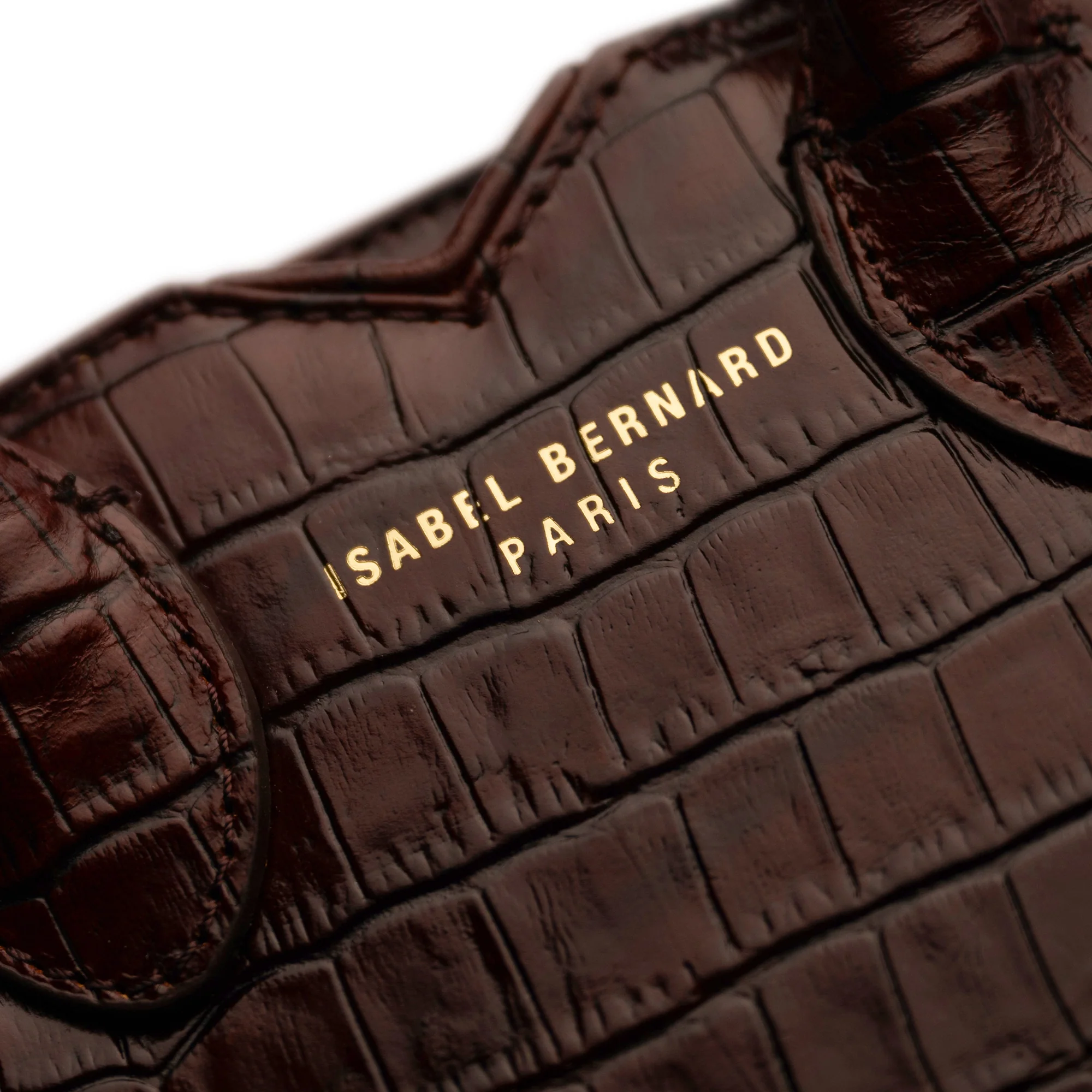 Honoré Cloe Mini croco brown calfskin leather handbag - Image 7
