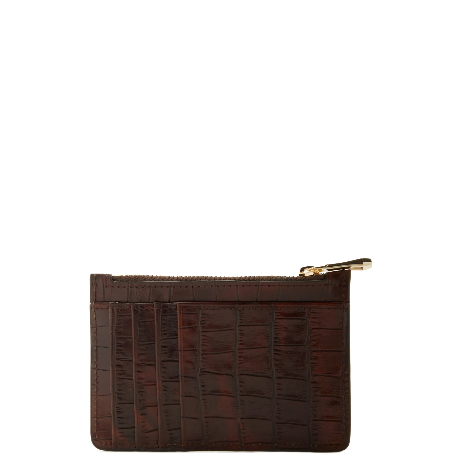 Honoré Aveline croco brown calfskin leather card holder - Image 6