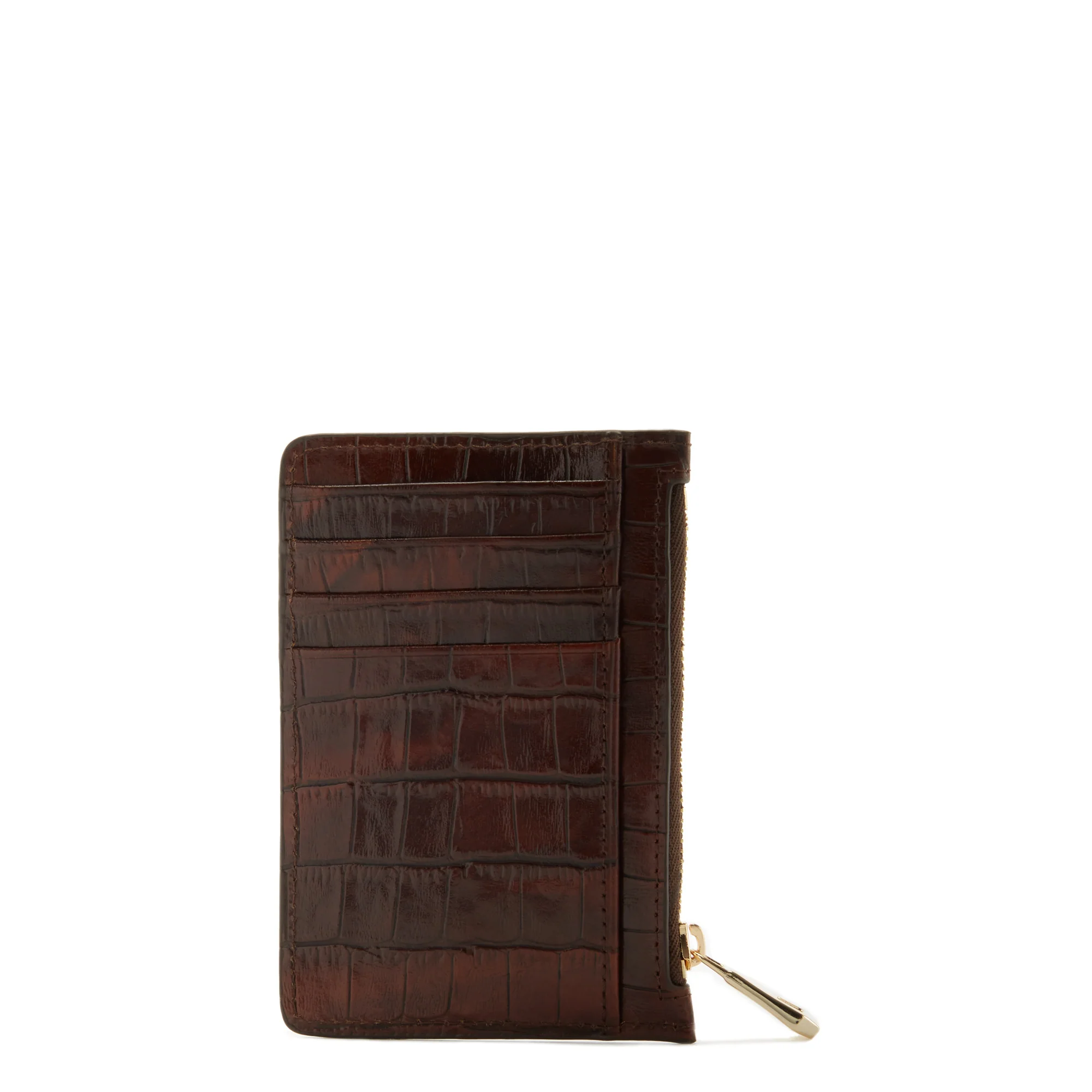 Honoré Aveline croco brown calfskin leather card holder - Image 7