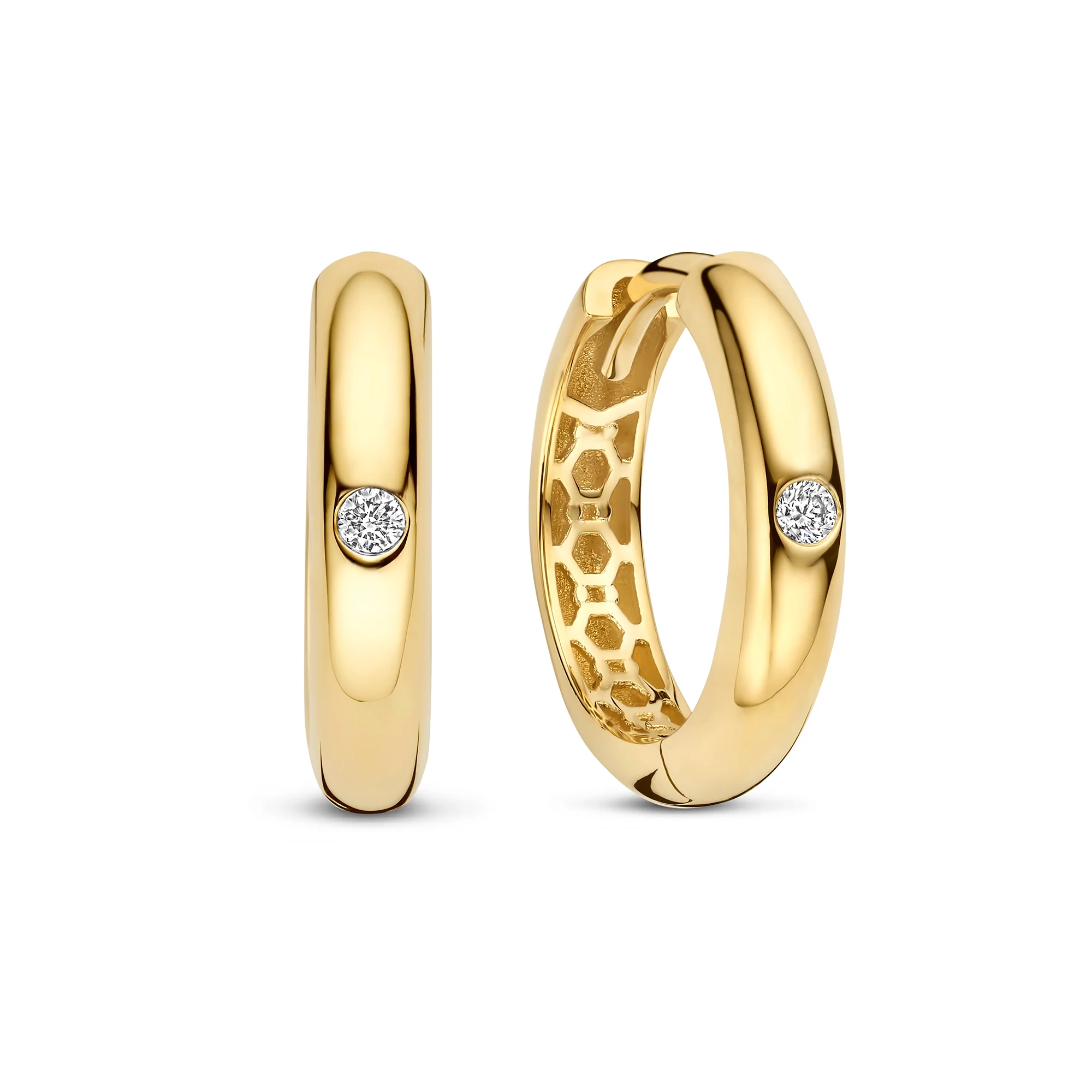 De La Paix Lize Gold Earrings With Diamond 0.03 Carat