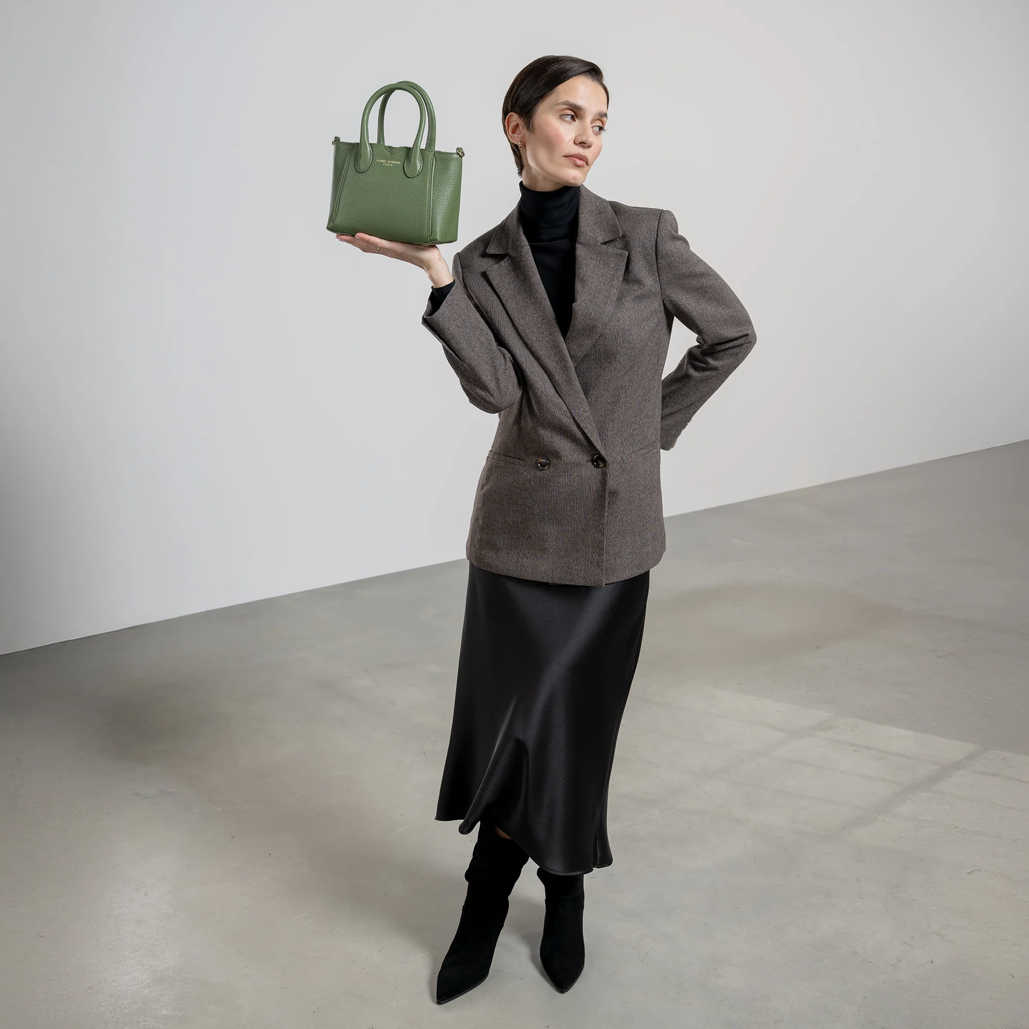 Honoré Cloe Mini green calfskin leather handbag - Image 3